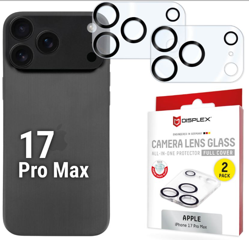 DISPLEX kamerabeskyttelsesglass Apple iPhone 17 Pro Max, 2 stk