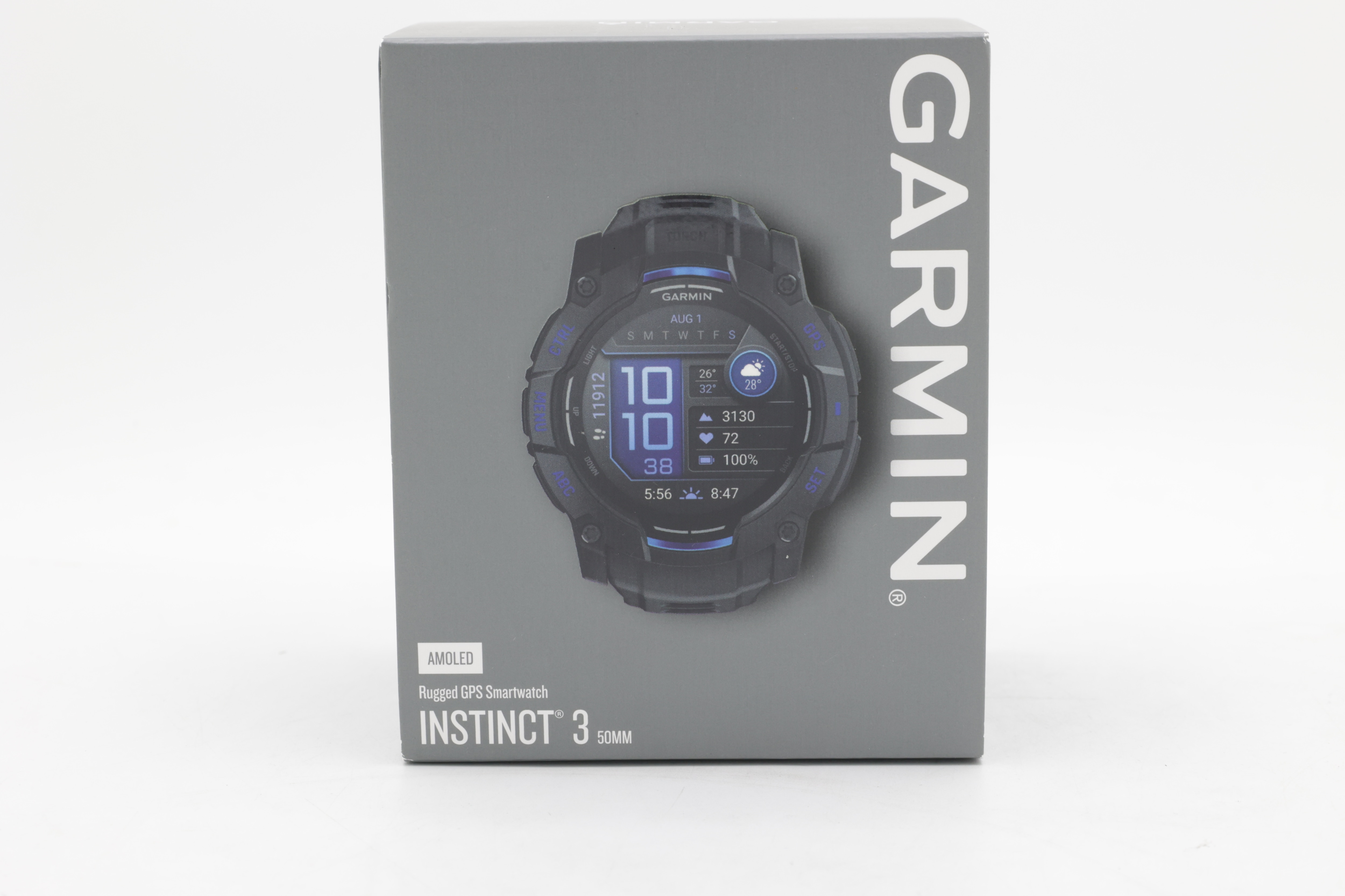 Garmin Instinct 3 AMOLED, 50 mm, svart–blå