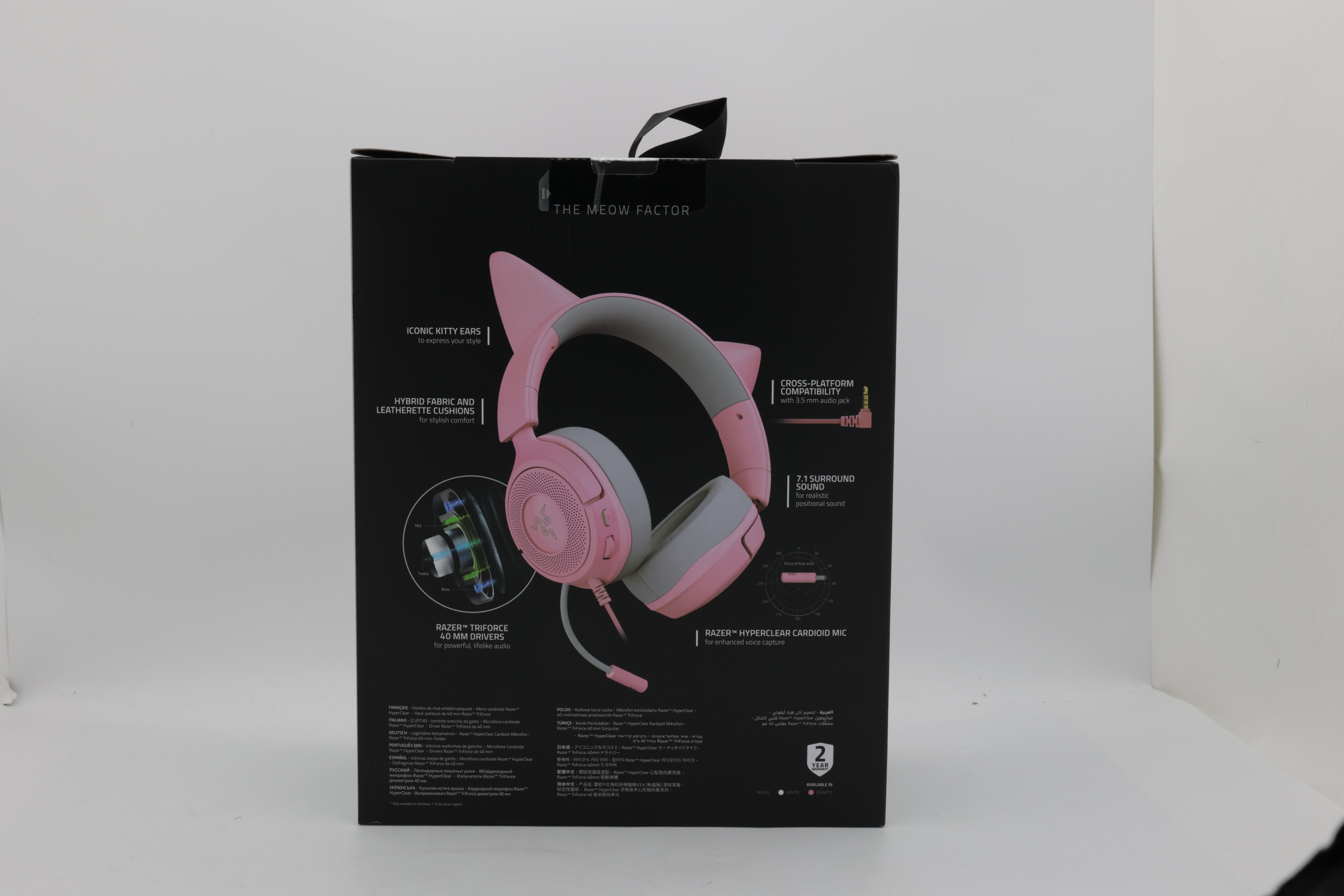 Razer Kraken Kitty V3 X kablet gaming-hodesett, kvarts