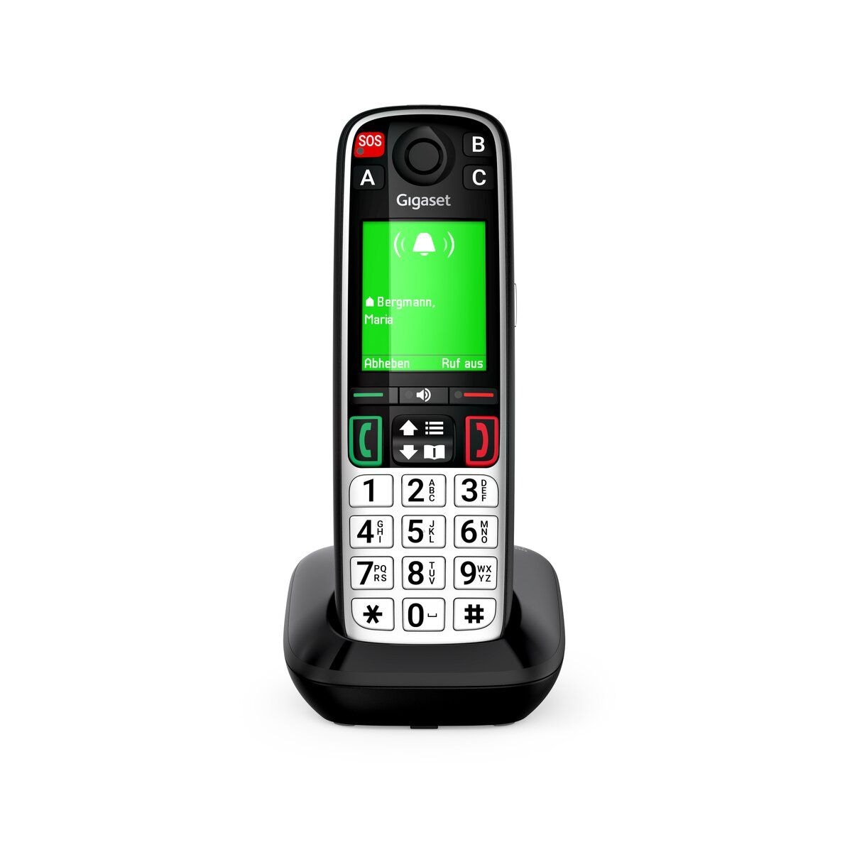 Gigaset EASY 500 DECT-ladestasjon med 1 x håndsett (SOS / LS life style) – Svart