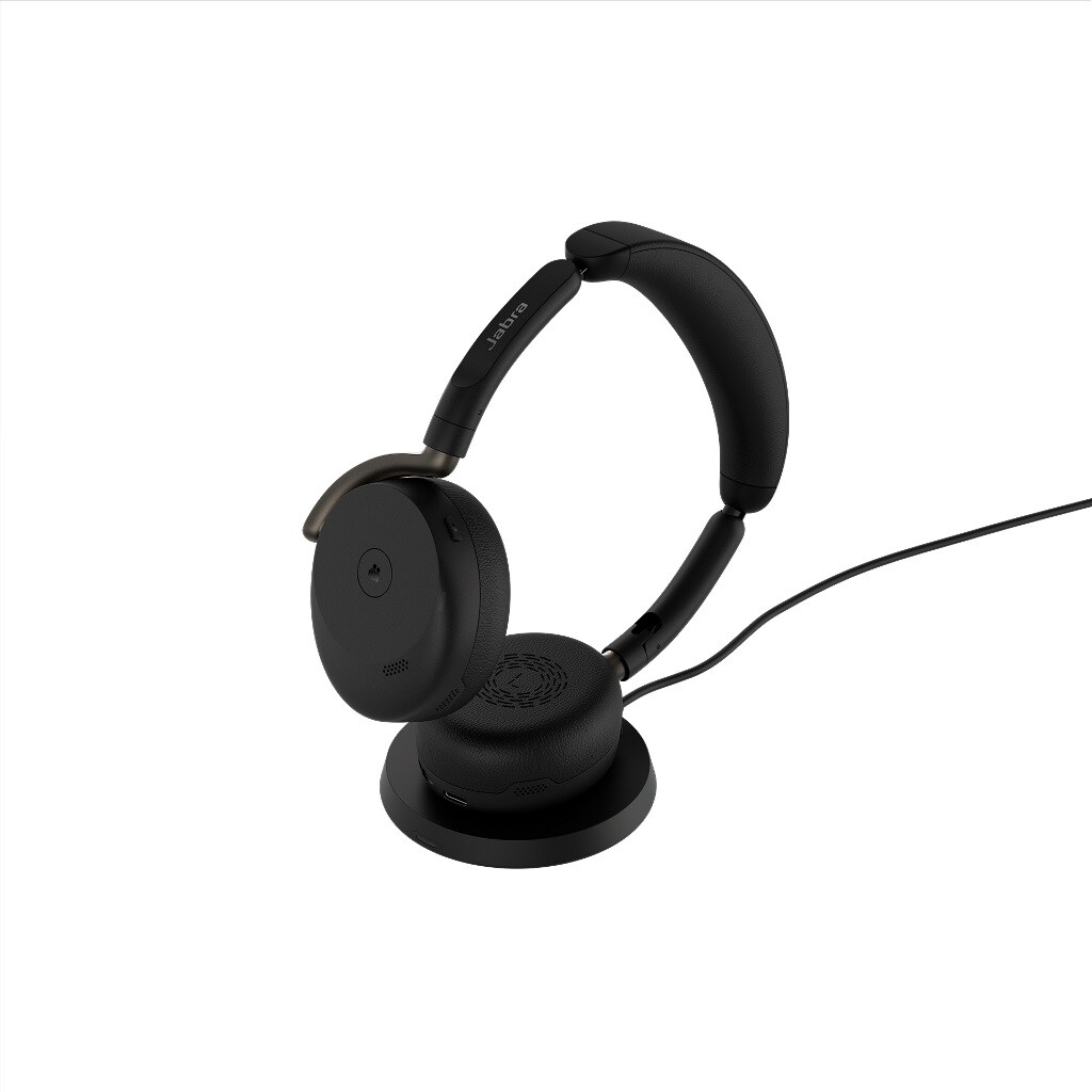Jabra Evolve3 65 Flex MS Svart med Link 390a og trådløs ladestasjon