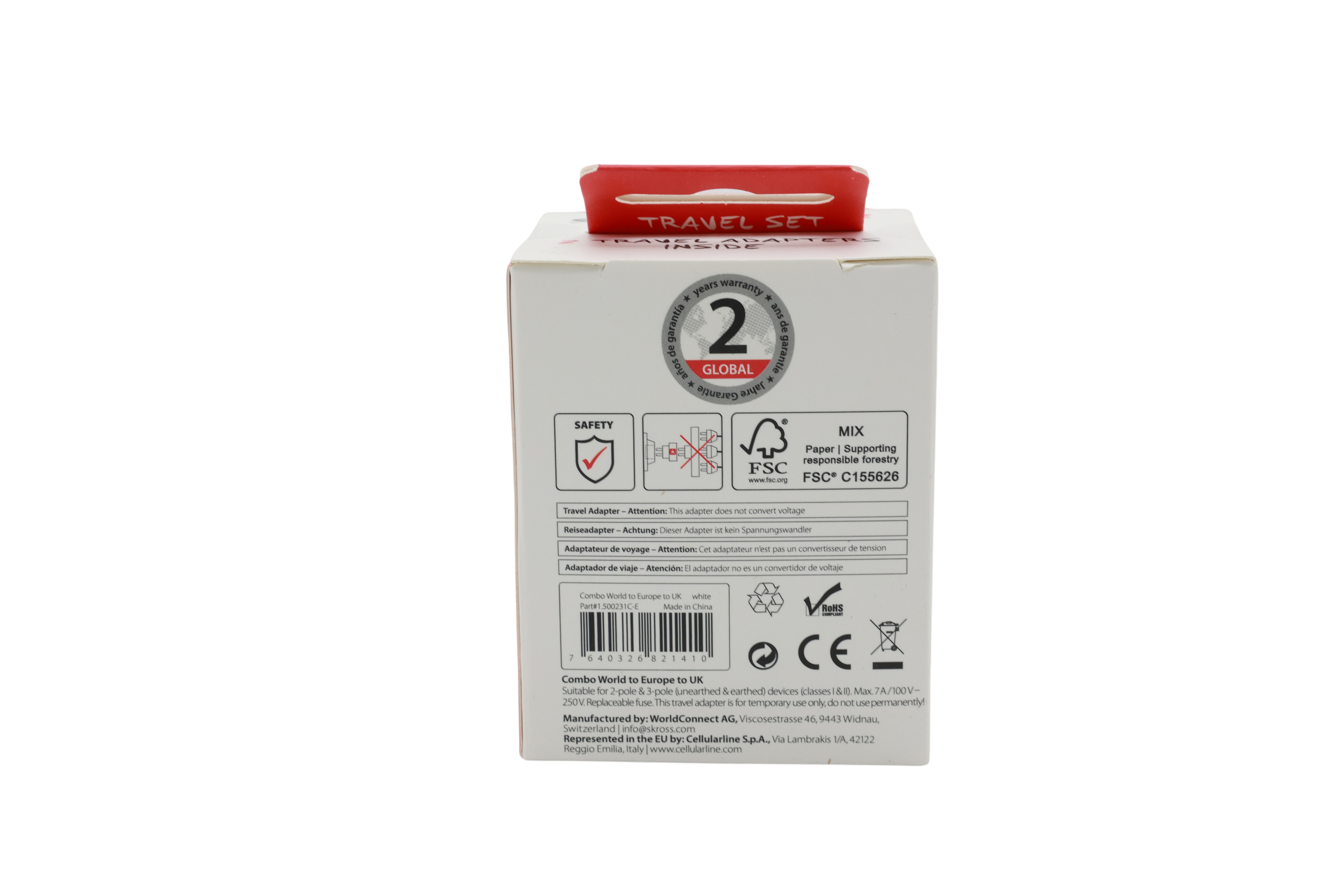 SKROSS Combo UK White, detaljhandel