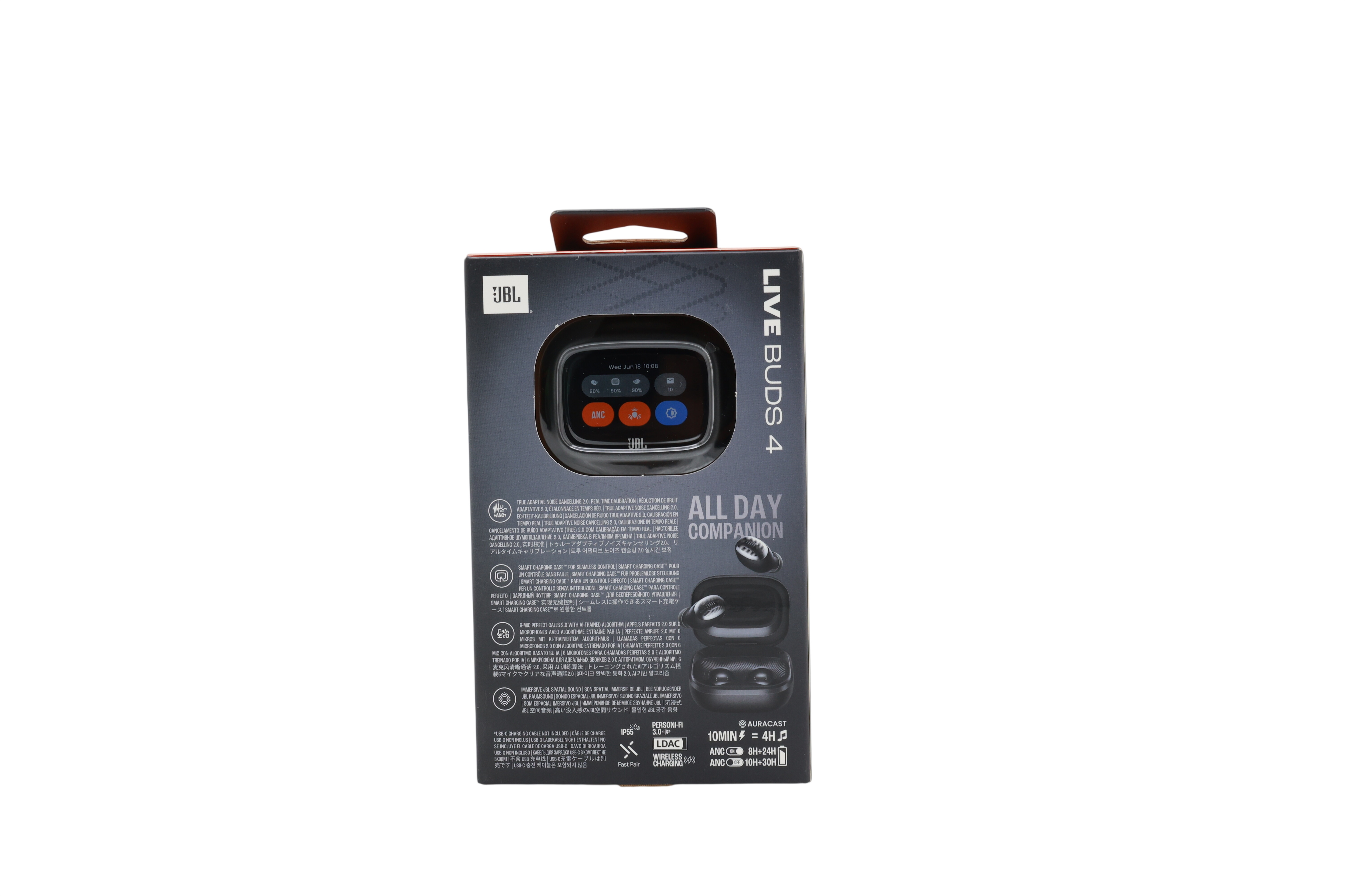 JBL Live Buds 4, trådløse in-ear-hodetelefoner med Bluetooth, svart