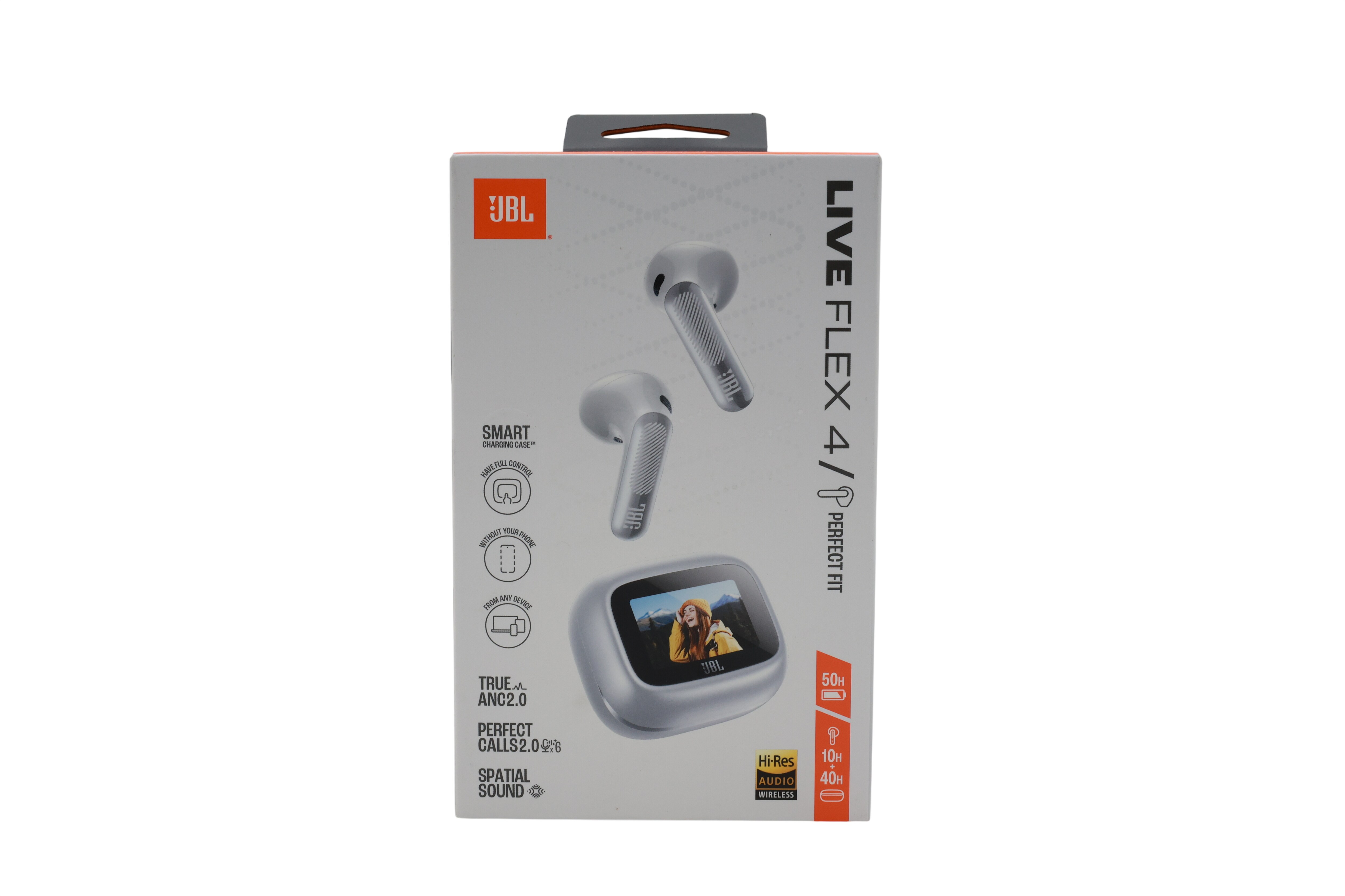 JBL Live Flex 4, trådløse in-ear-hodetelefoner med Bluetooth, sølv