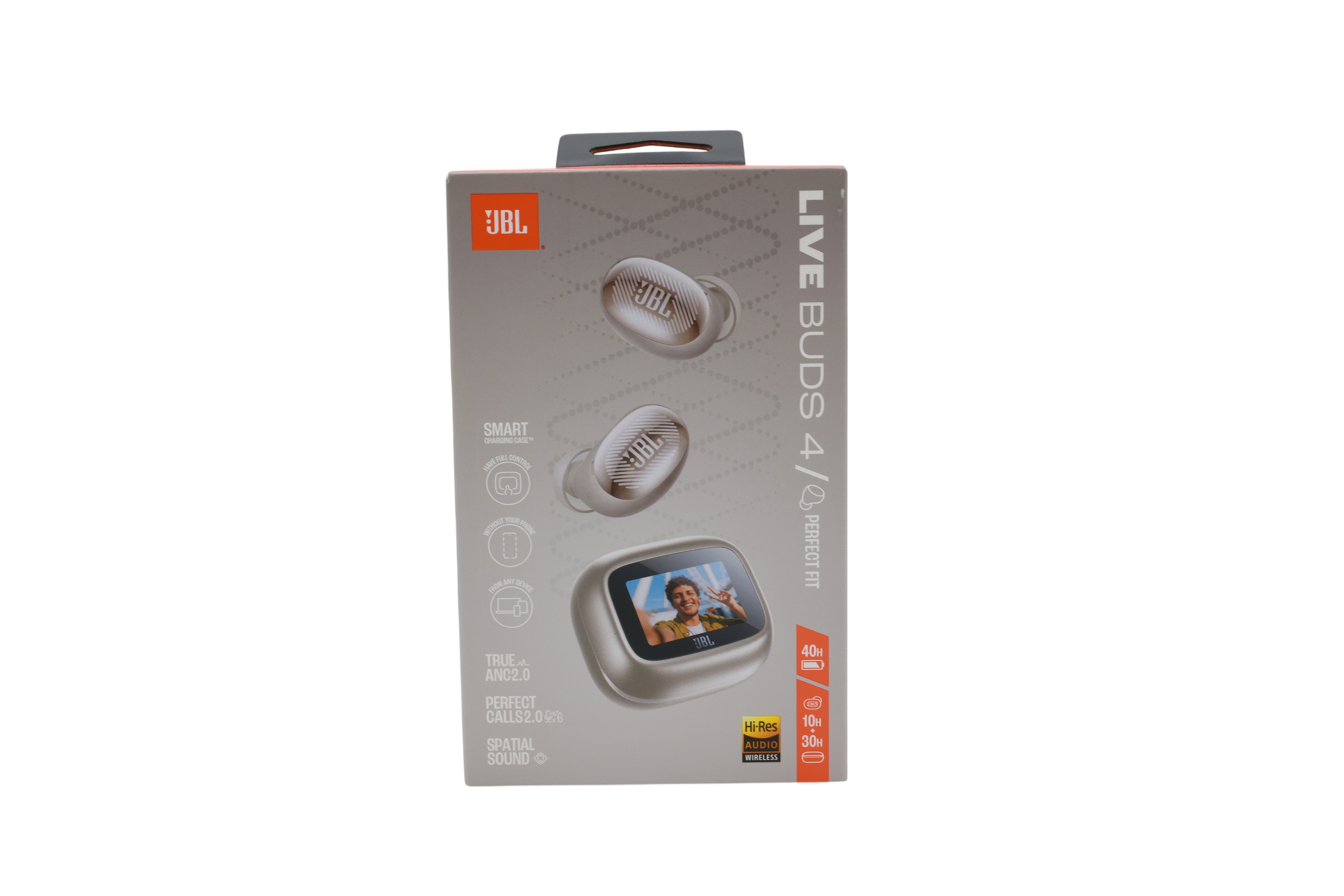 JBL Live Buds 4, trådløse øretelefoner med støyreduksjon, champagne