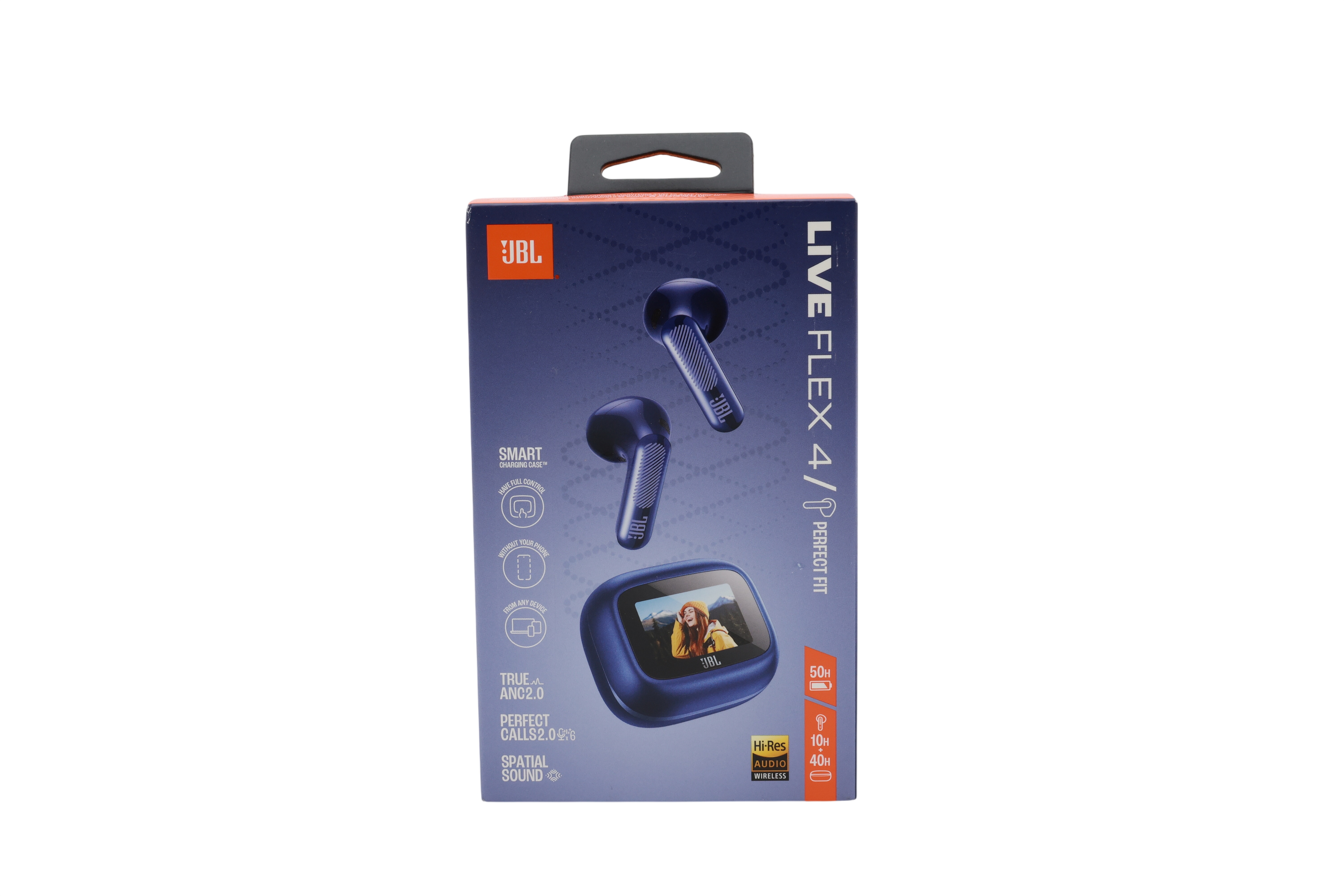 JBL Live Flex 4, trådløse in-ear-hodetelefoner med Bluetooth, blå