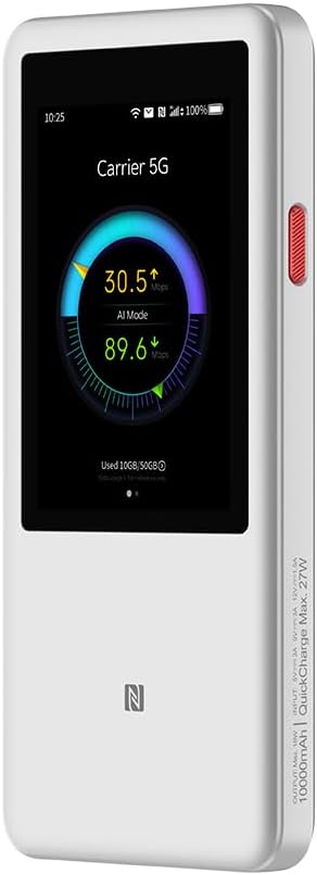 ZTE U60 Pro mobiltelefoner, hotspot-ruter, 4G/5G, Wi-Fi – hvit