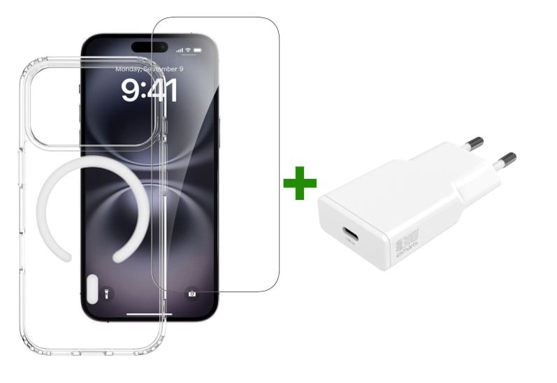 4smarts 3-i-1 Premium-startpakke for Apple iPhone 18 Pro / 17 Pro MagSafe, gjennomsiktig