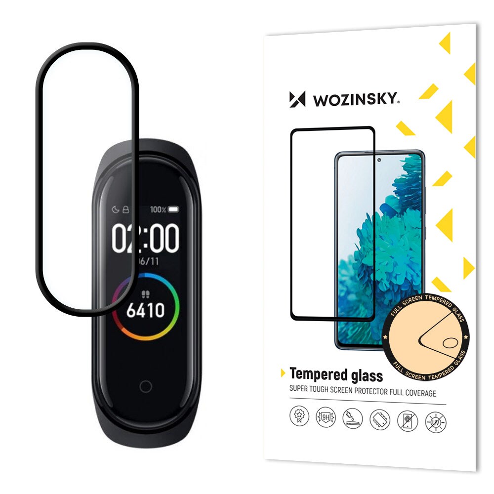 Wozinsky Full lim skjermbeskyttelsesfilm med ramme for Xiaomi Mi Band 6/5 - svart