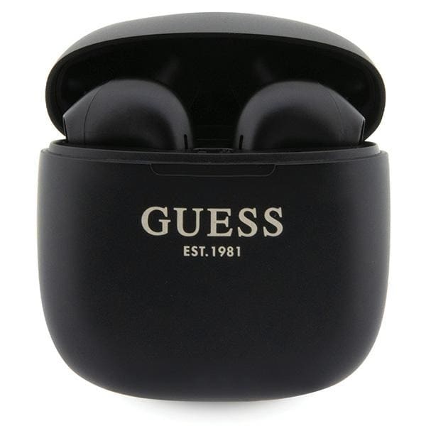Guess GUTWST26PSK TWS Bluetooth-hodetelefoner + dokkingstasjon - svart Classic EST Logo