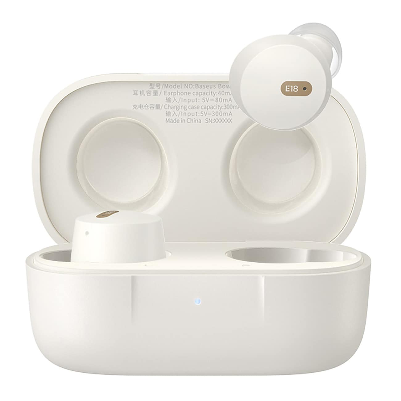 Baseus Bowie E18 trådløse TWS ENC IPX4-øretelefoner - hvit