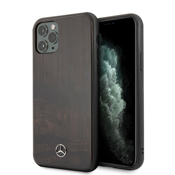 Mercedes Wood Line Rosewood-etui i rosentre til iPhone 11 Pro - brun