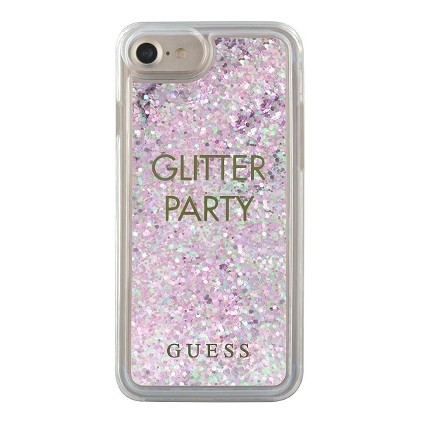 Guess GUHCP7GLUQPU iPhone 6/7/8 /SE 2020 / SE 2022 lilla/lilla hardt etui Liquid Glitter Party