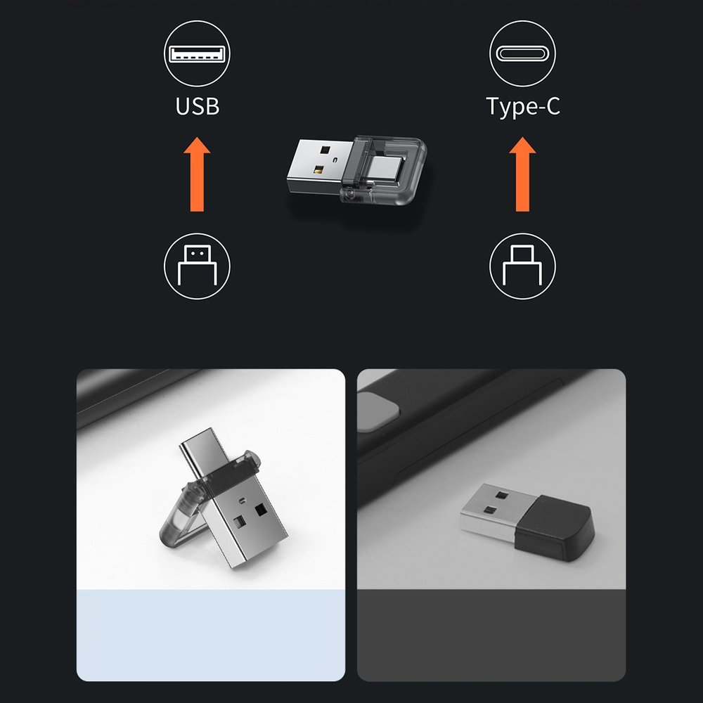Baseus Orange Dot trådløs presentasjonslaserpeker - grå (med batteri)