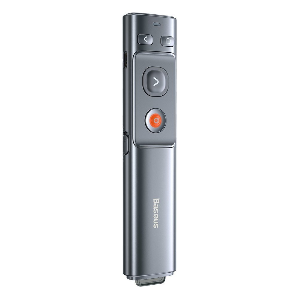 Baseus Orange Dot trådløs presentasjonslaserpeker - grå (med batteri)