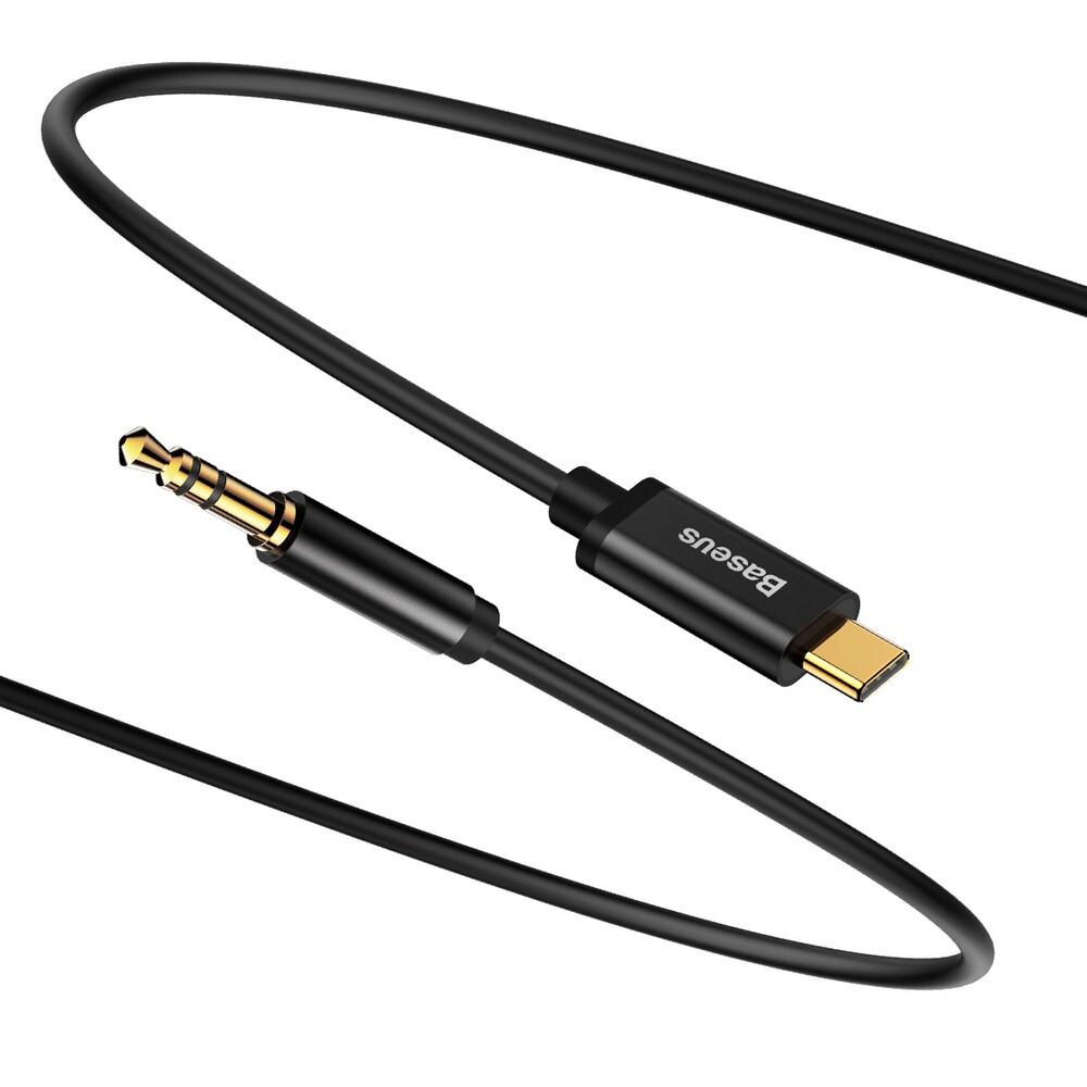 Baseus 3.5mm AUX Stereo Cable - USB Type C for Tablet & Phone, 120cm, Black (CAM01-01)