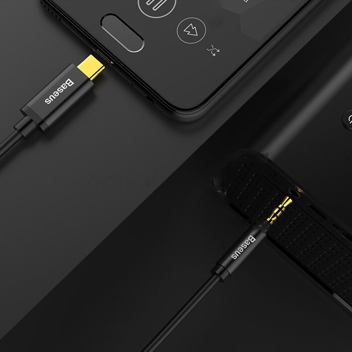 Baseus 3.5mm AUX Stereo Cable - USB Type C for Tablet & Phone, 120cm, Black (CAM01-01)