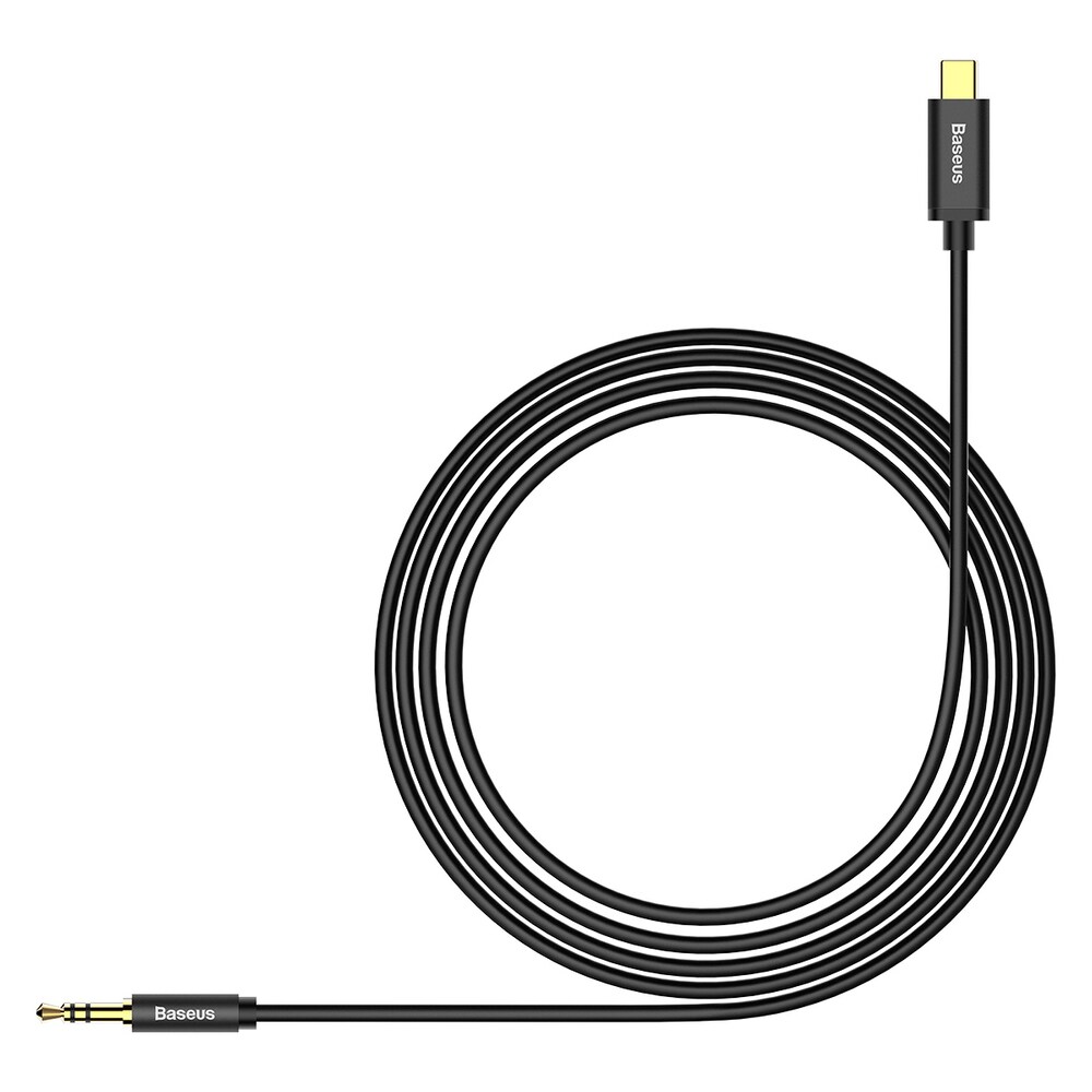 Baseus 3.5mm AUX Stereo Cable - USB Type C for Tablet & Phone, 120cm, Black (CAM01-01)