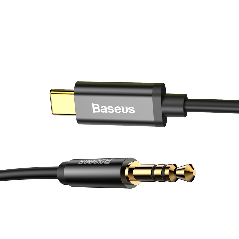 Baseus 3.5mm AUX Stereo Cable - USB Type C for Tablet & Phone, 120cm, Black (CAM01-01)