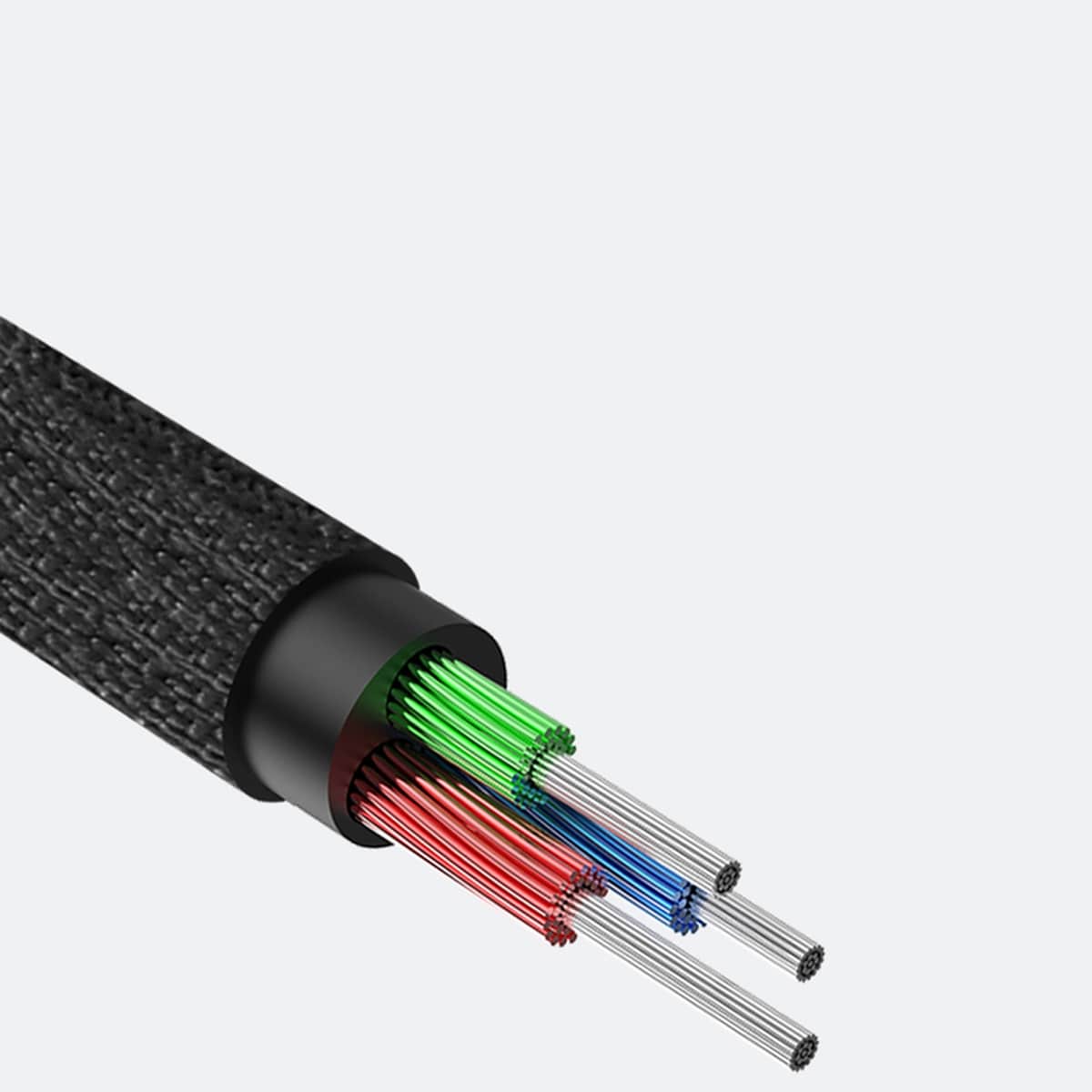 Baseus Yiven M30 stereo AUX 3,5 mm lydkabel med minijack hann 1 m sølv-svart (CAM30-BS1)