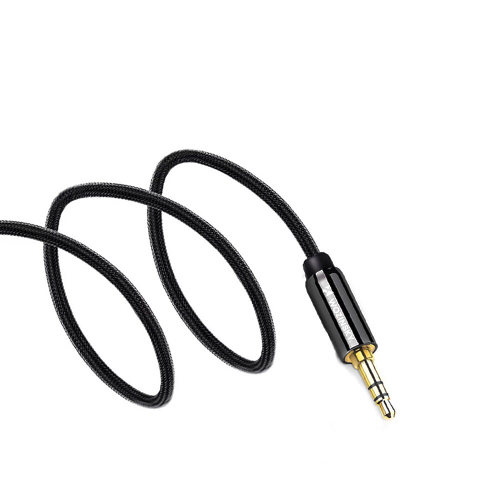 Wozinsky AUX-kabel vinklet (hann-hann) minijack-kabel 2 m svart