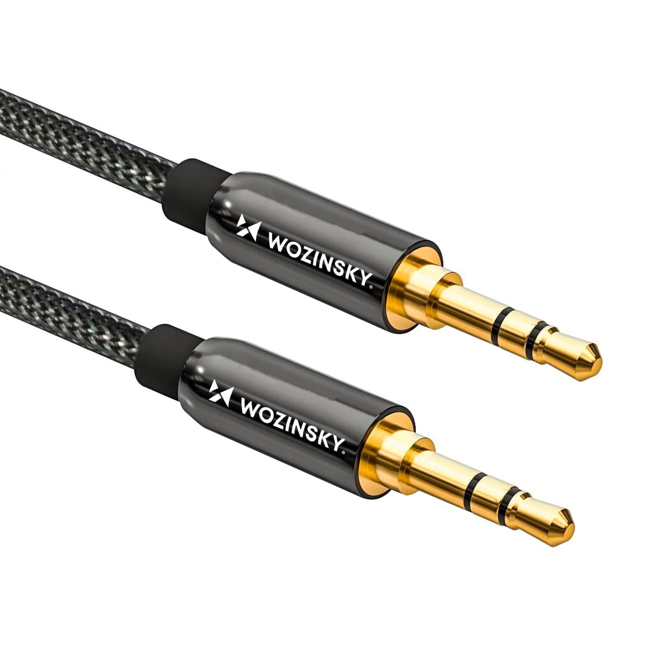 Wozinsky universal minijack-kabel 2x AUX-kabel 1,5 m svart