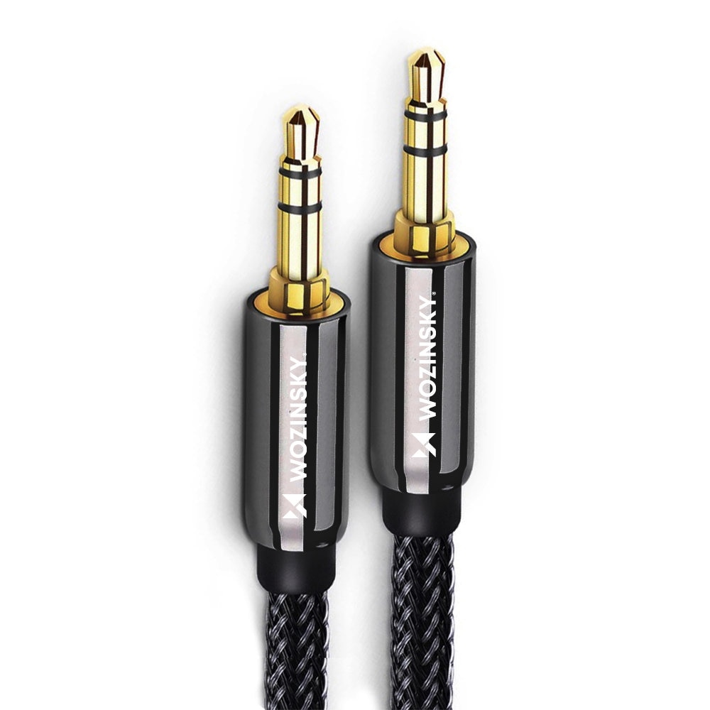 Wozinsky universal minijack-kabel 2x AUX-kabel 1,5 m svart