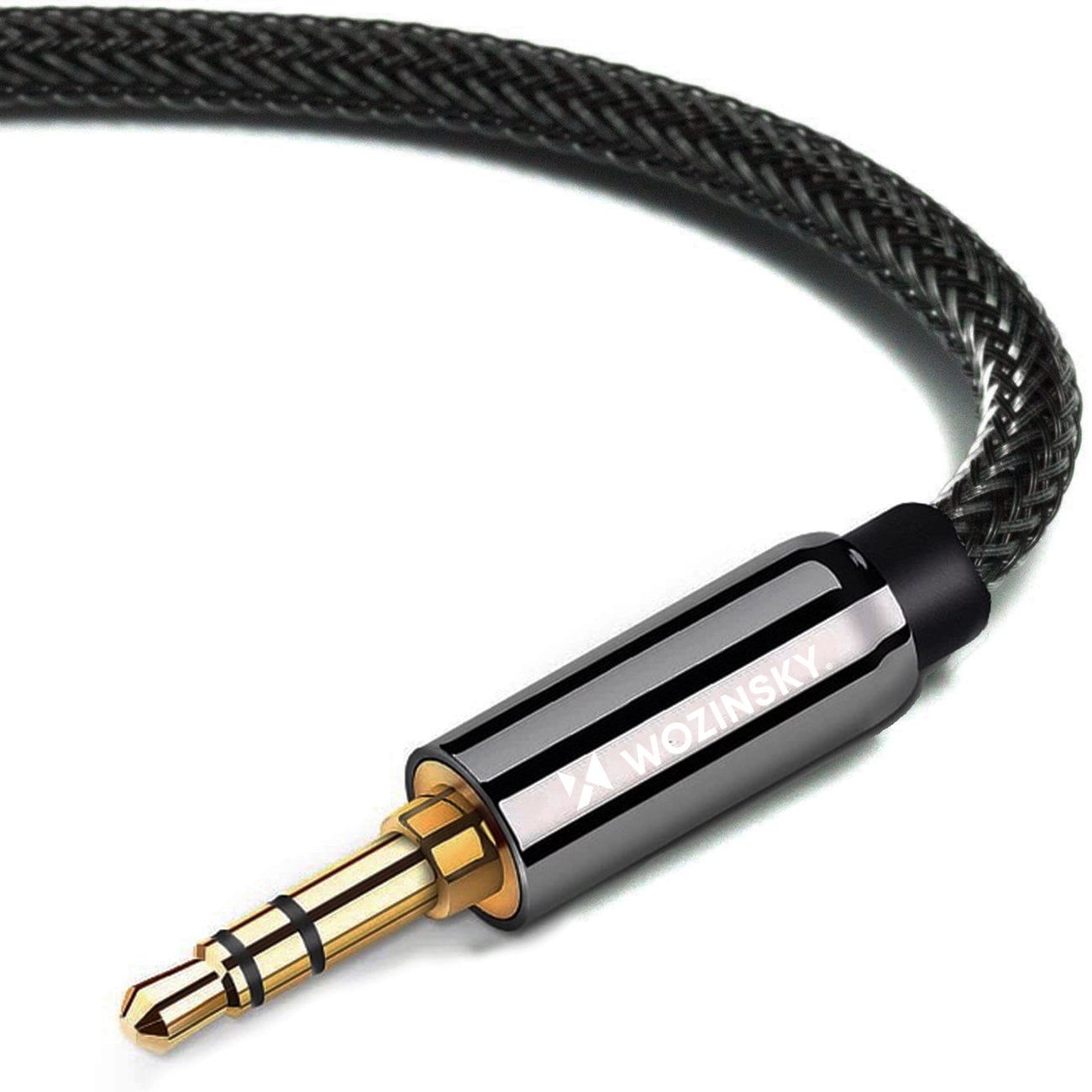 Wozinsky universal minijack-kabel 2x AUX-kabel 1,5 m svart