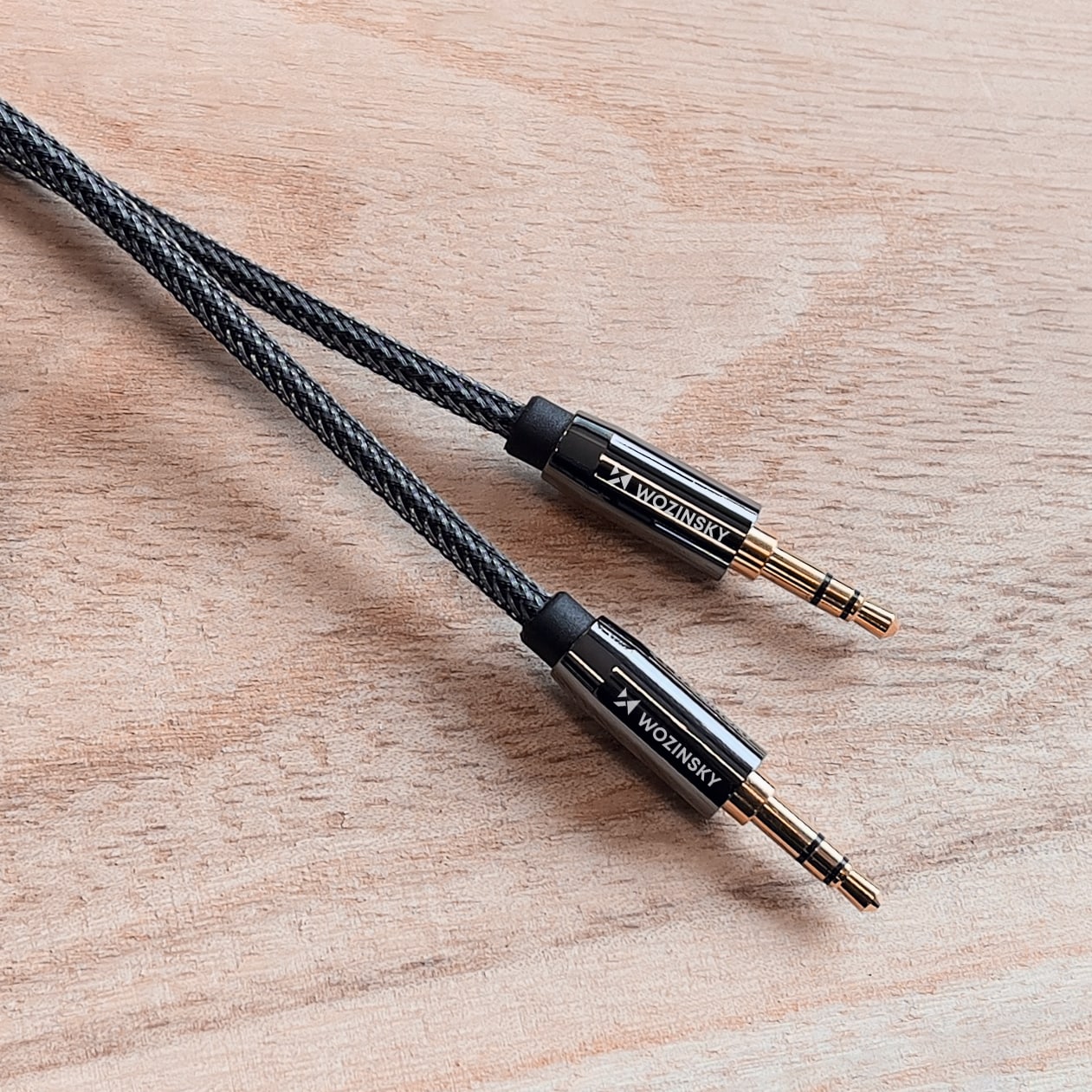 Wozinsky universal minijack-kabel 2x AUX-kabel 1,5 m svart