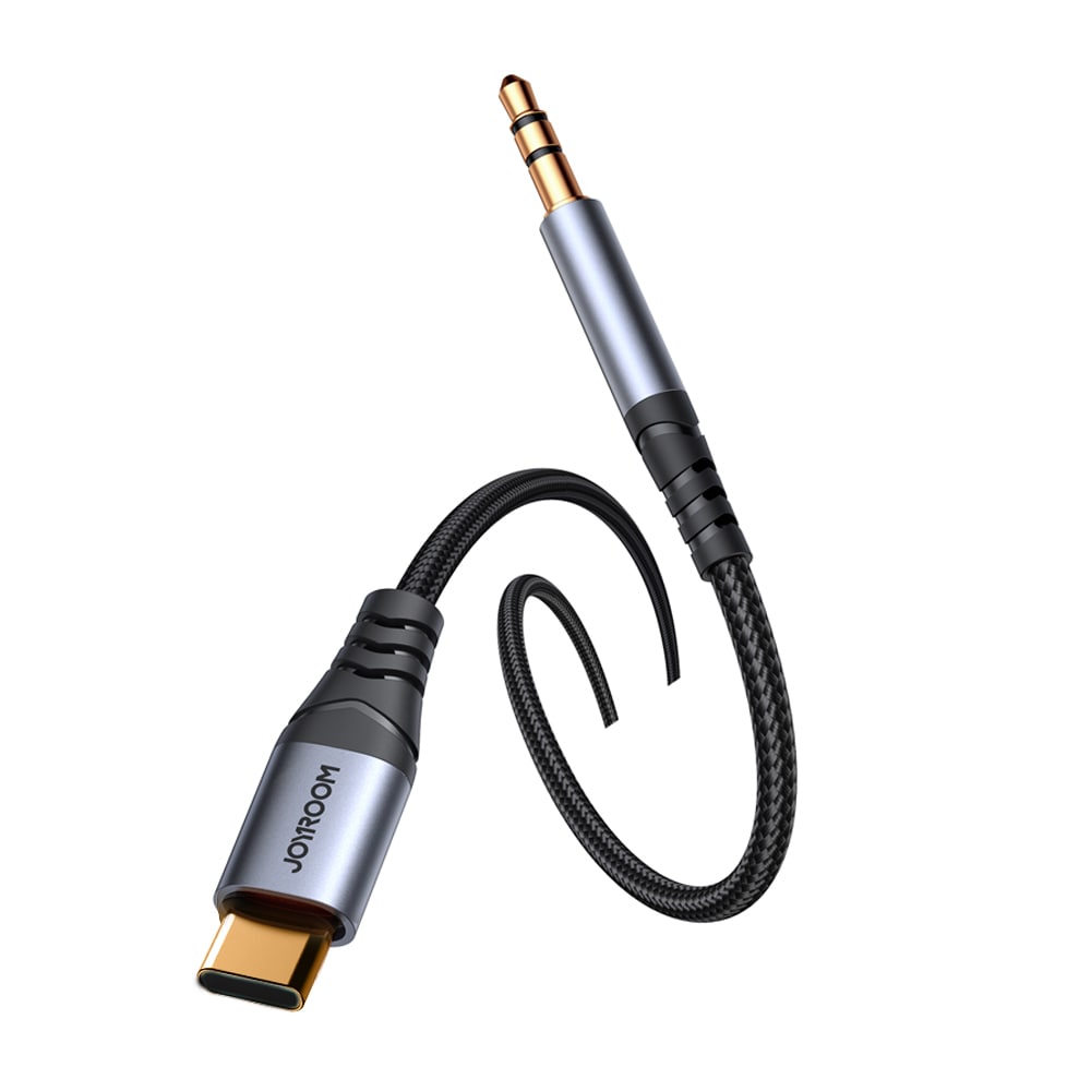 Joyroom Audio Transfer Series SY-A07 Mini-jack 3,5 mm/USB-C-kabel 1,2 m - svart