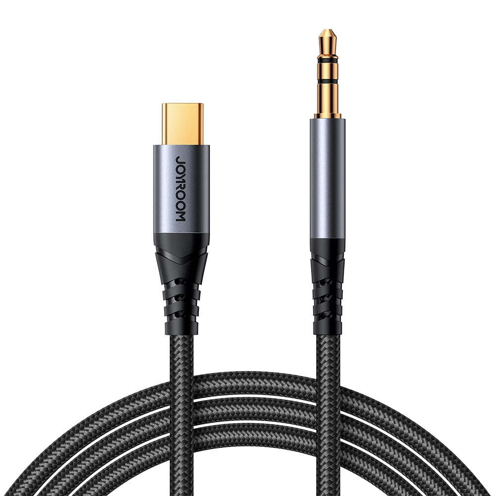Joyroom Audio Transfer Series SY-A07 Mini-jack 3,5 mm/USB-C-kabel 1,2 m - svart
