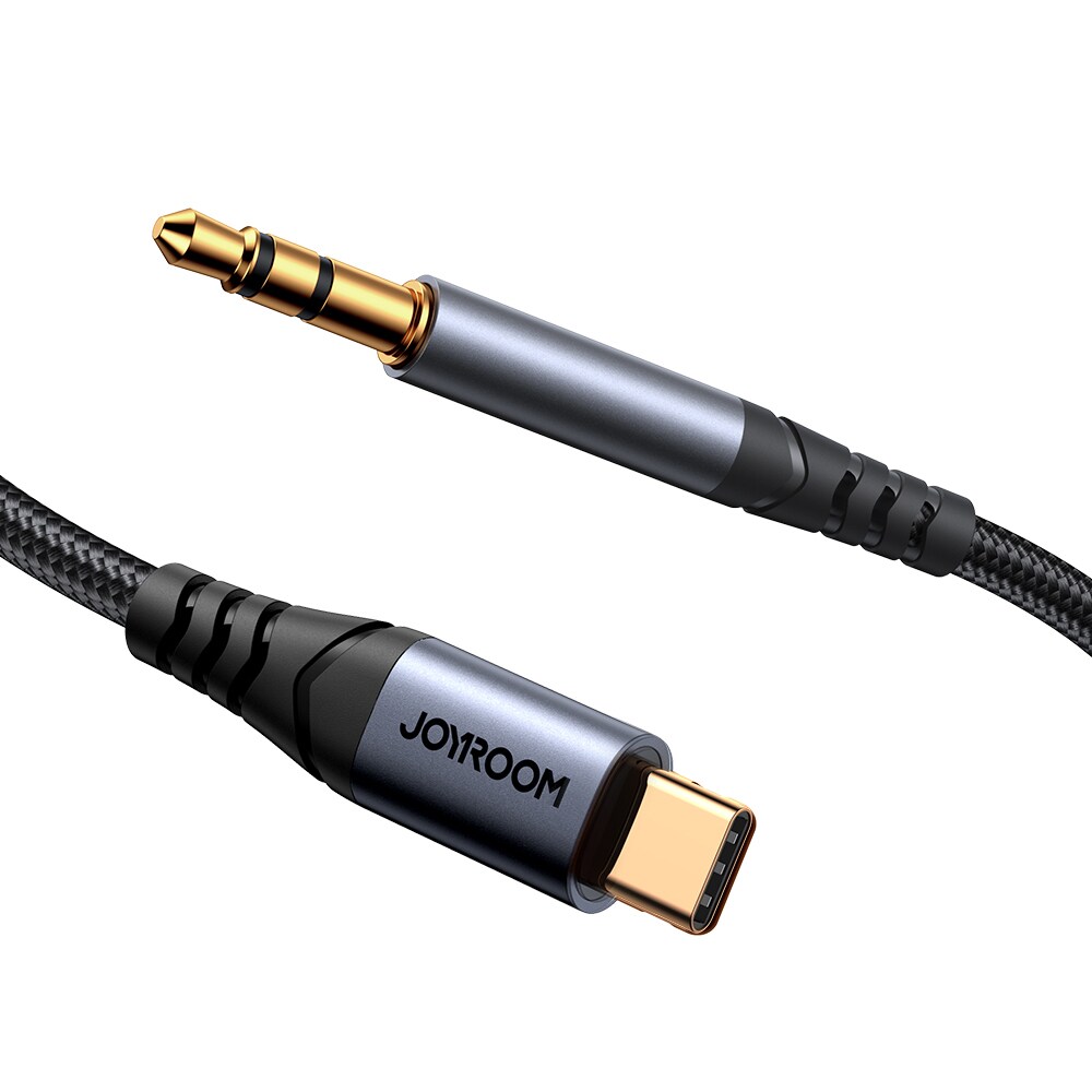 Joyroom Audio Transfer Series SY-A07 Mini-jack 3,5 mm/USB-C-kabel 1,2 m - svart