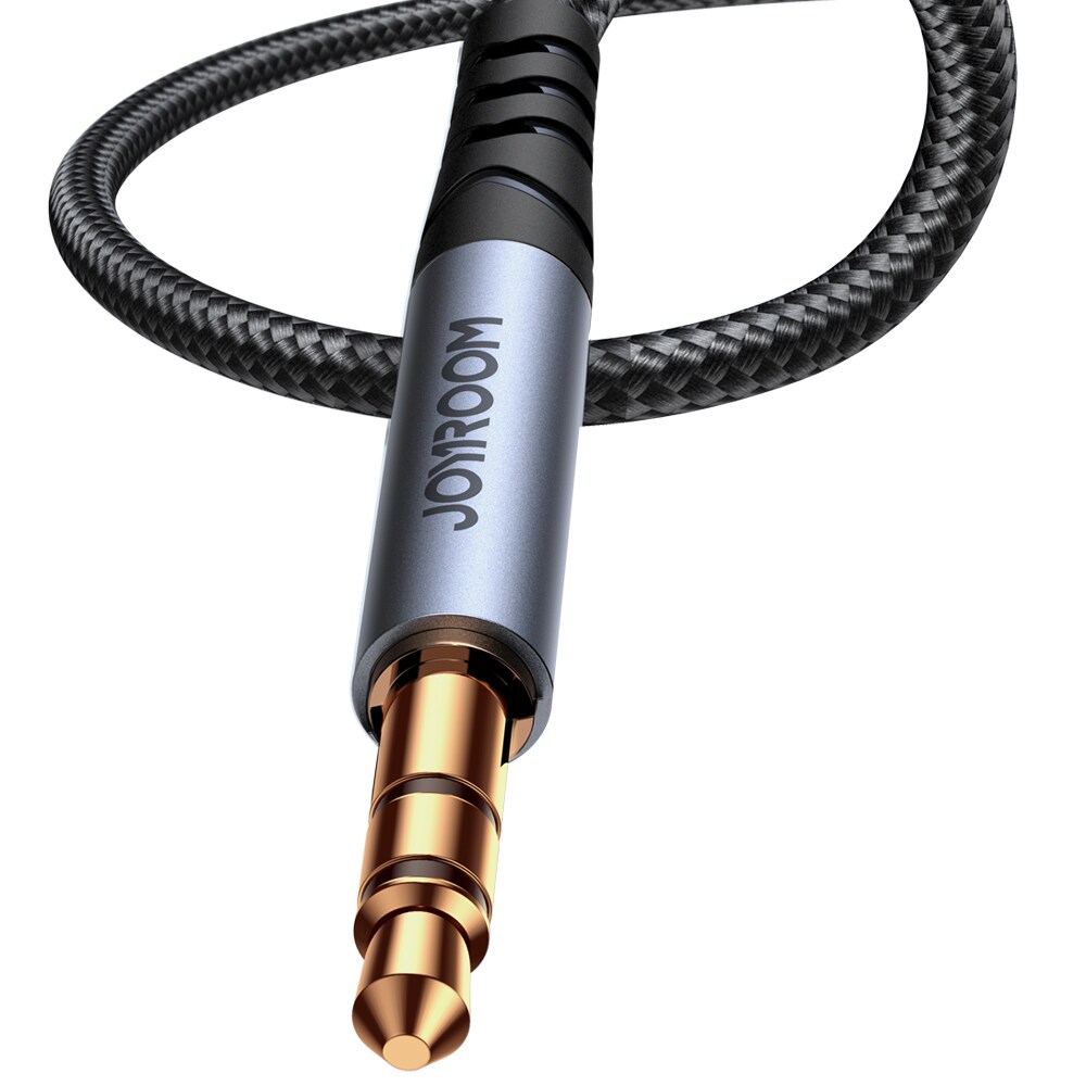 Joyroom stereolydkabel AUX 3,5 mm minijack 1,2 m svart (SY-A08)