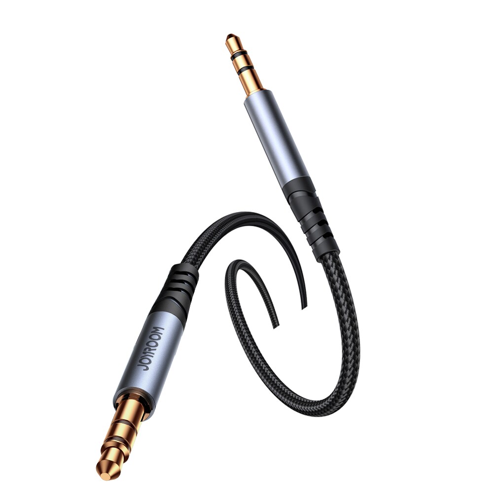 Joyroom stereolydkabel AUX 3,5 mm minijack 1,2 m svart (SY-A08)