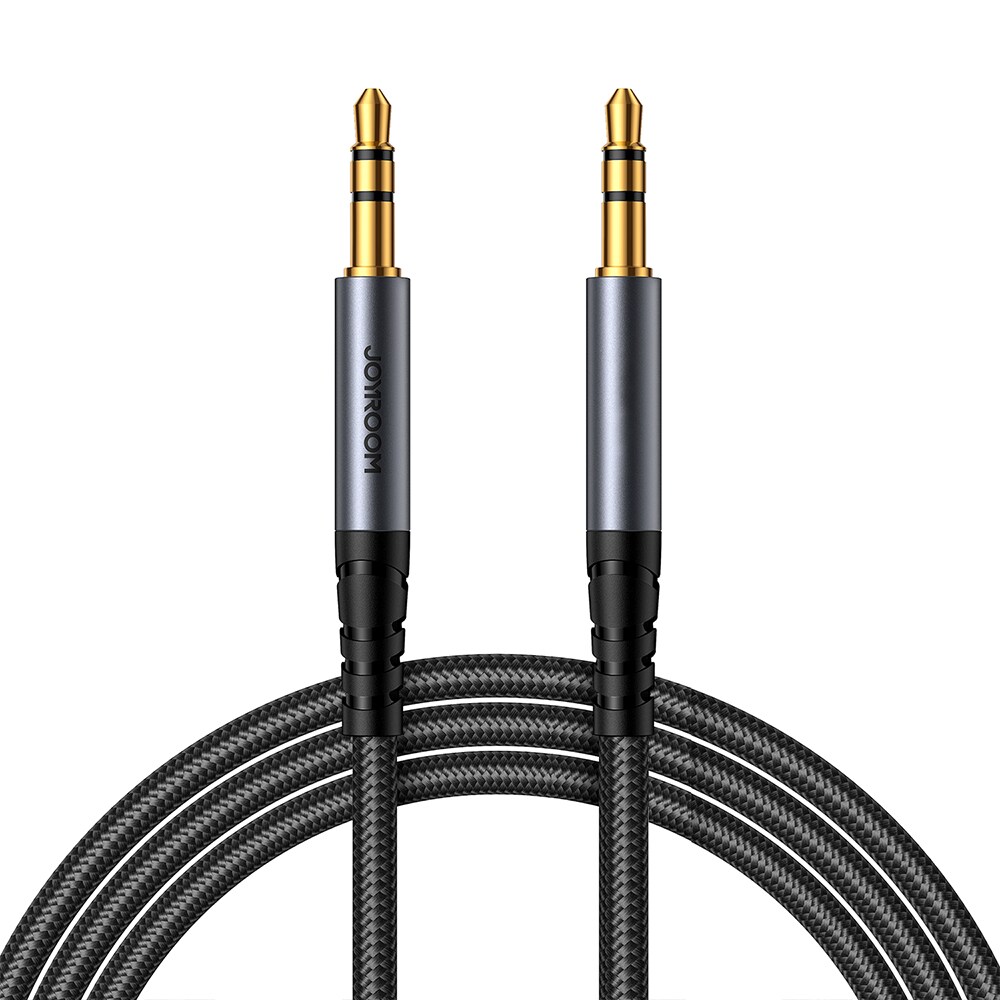 Joyroom stereolydkabel AUX 3,5 mm minijack 1,2 m svart (SY-A08)