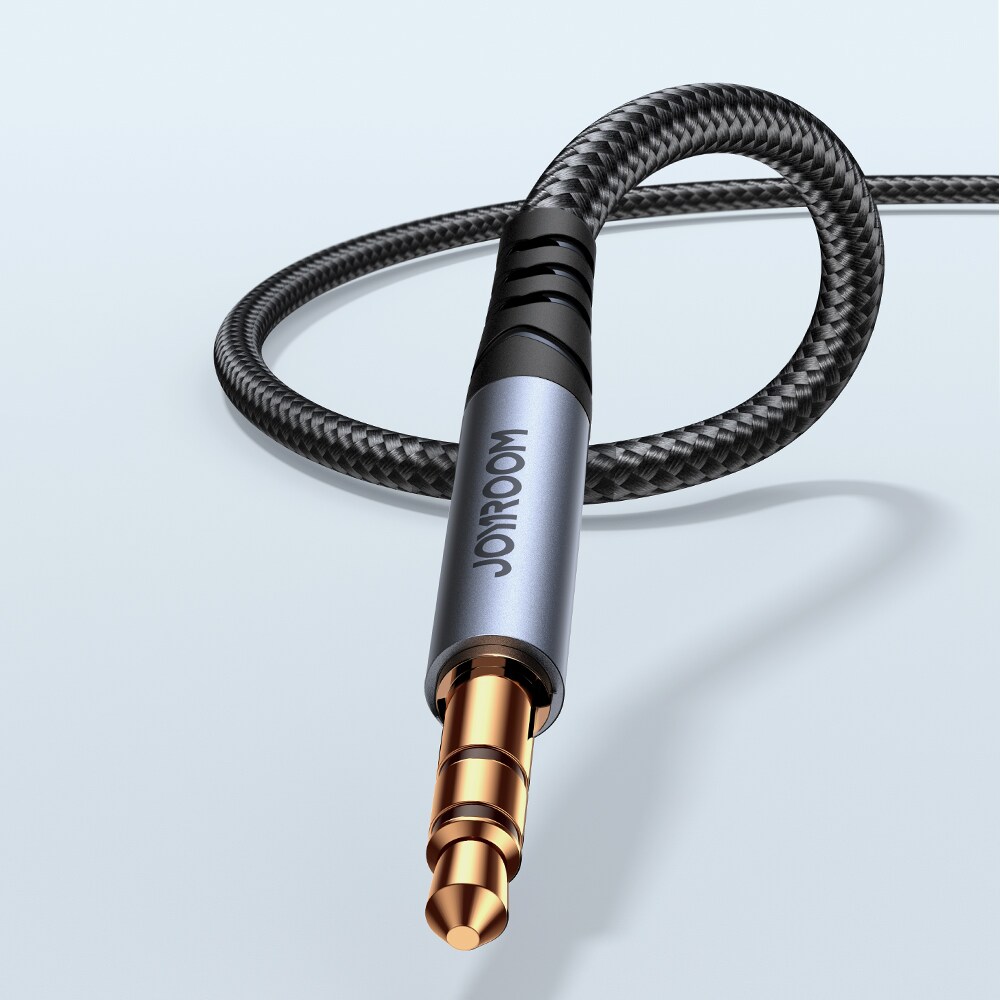 Joyroom stereolydkabel AUX 3,5 mm minijack 1,2 m svart (SY-A08)