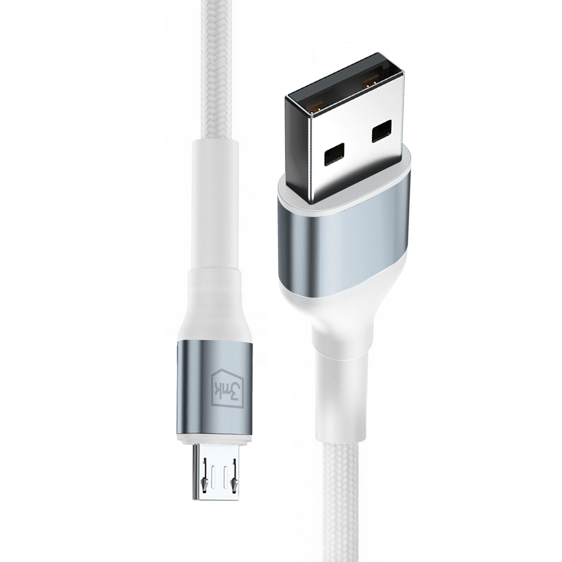 3mk Hyper Cable N-SERIES USB-A / MicroUSB 1m 5V/2,4A 12W / hvit