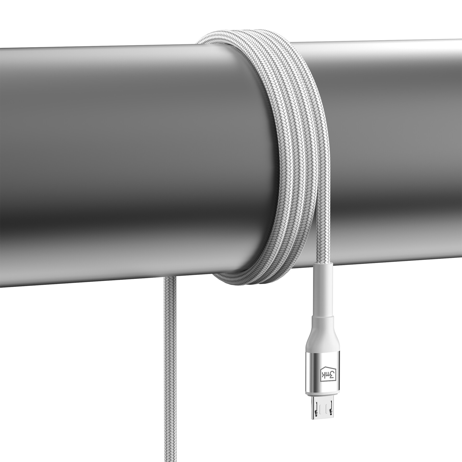 3mk Hyper Cable N-SERIES USB-A / MicroUSB 1m 5V/2,4A 12W / hvit