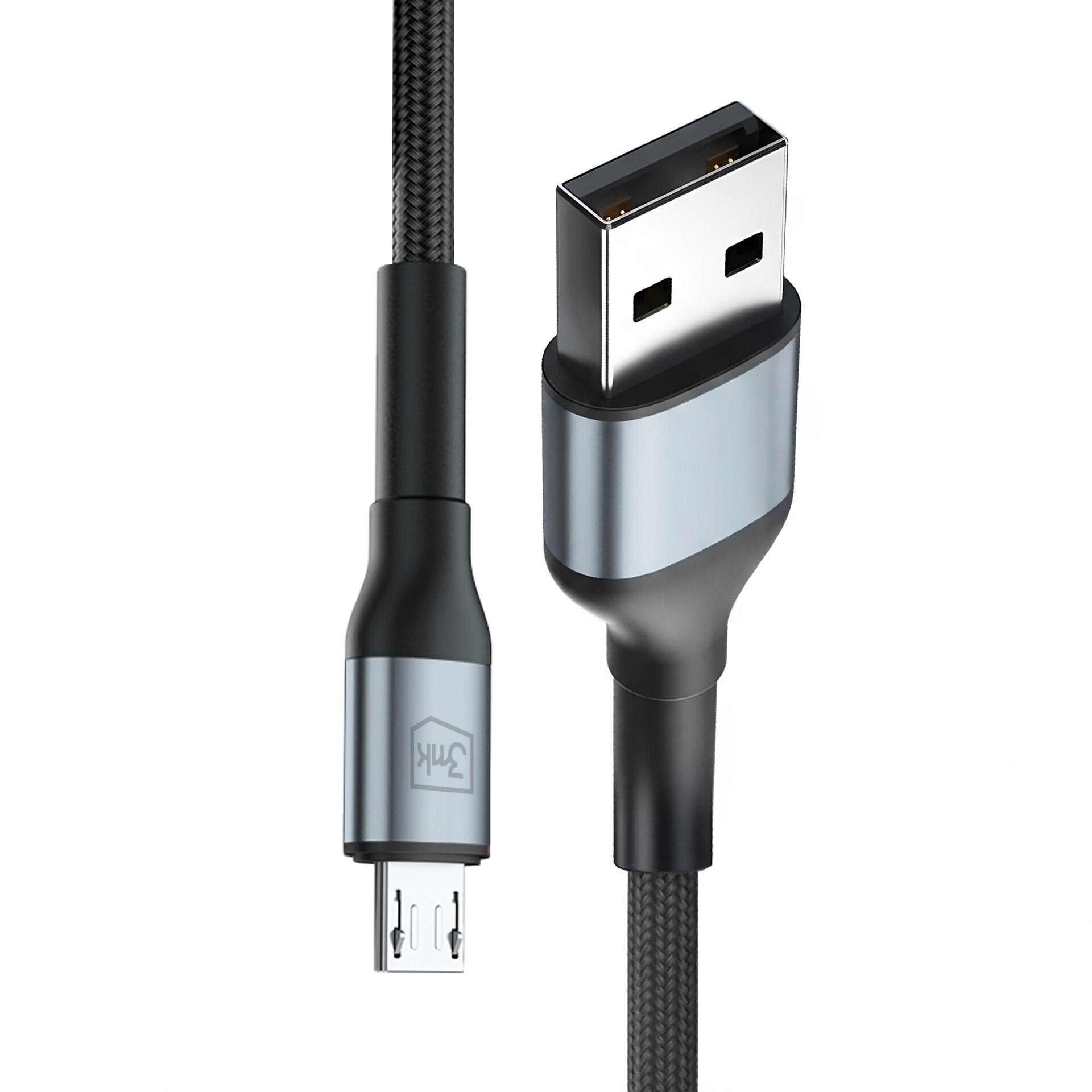 3mk Hyper Cable N-SERIES USB-A / MicroUSB 1m 5V/2,4A 12W / svart