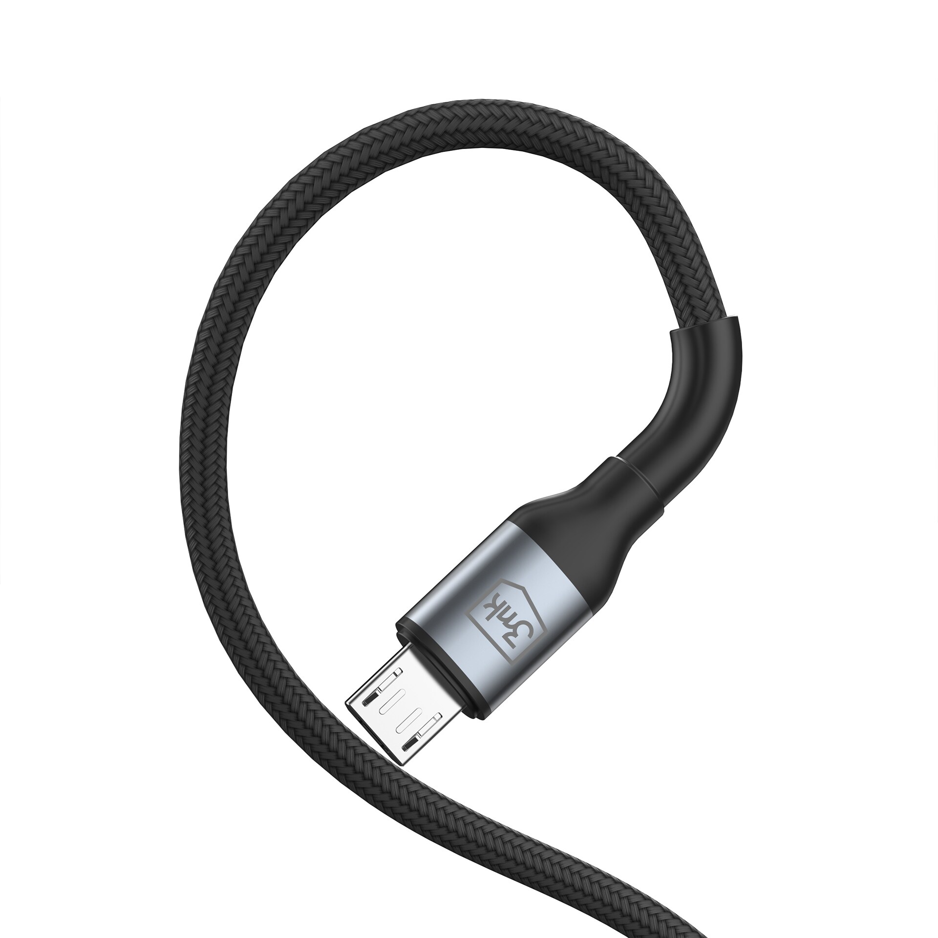 3mk Hyper Cable N-SERIES USB-A / MicroUSB 1m 5V/2,4A 12W / svart