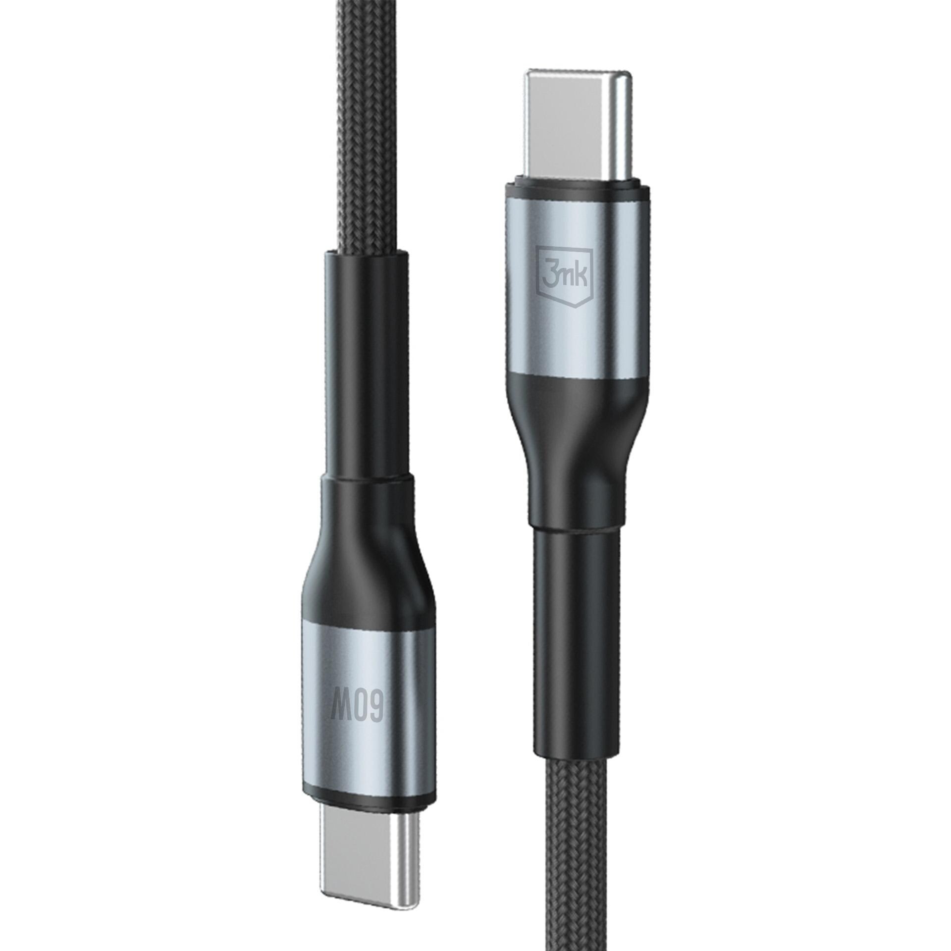 3mk Hyper Cable 3mk Hyper Cable N-SERIES USB-C / USB-C 2m 20V/3A 60W / svart