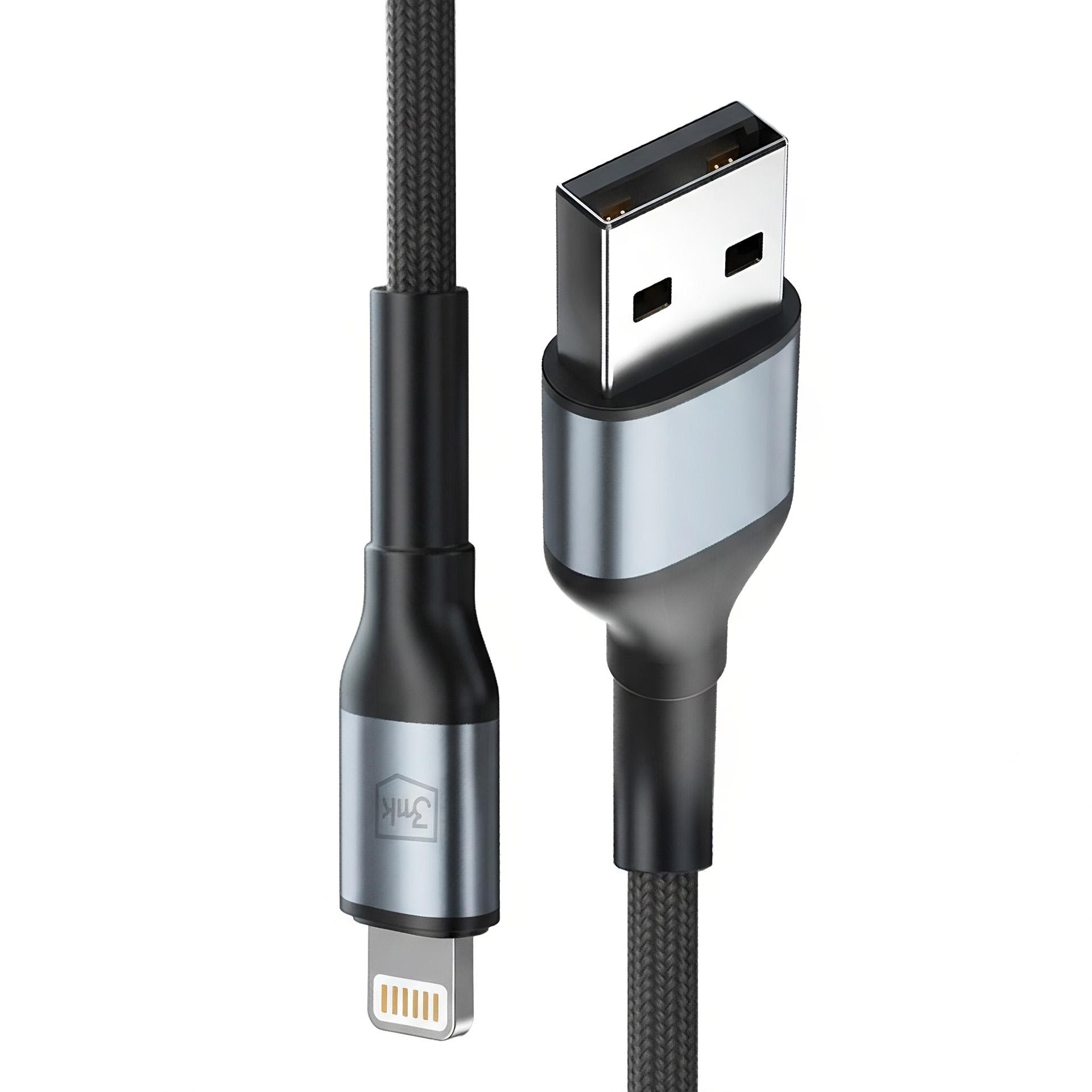 3mk Hyper Cable 3mk Hyper Cable N-SERIES USB-A / Lightning 1m 5V/2,4A 12W / svart