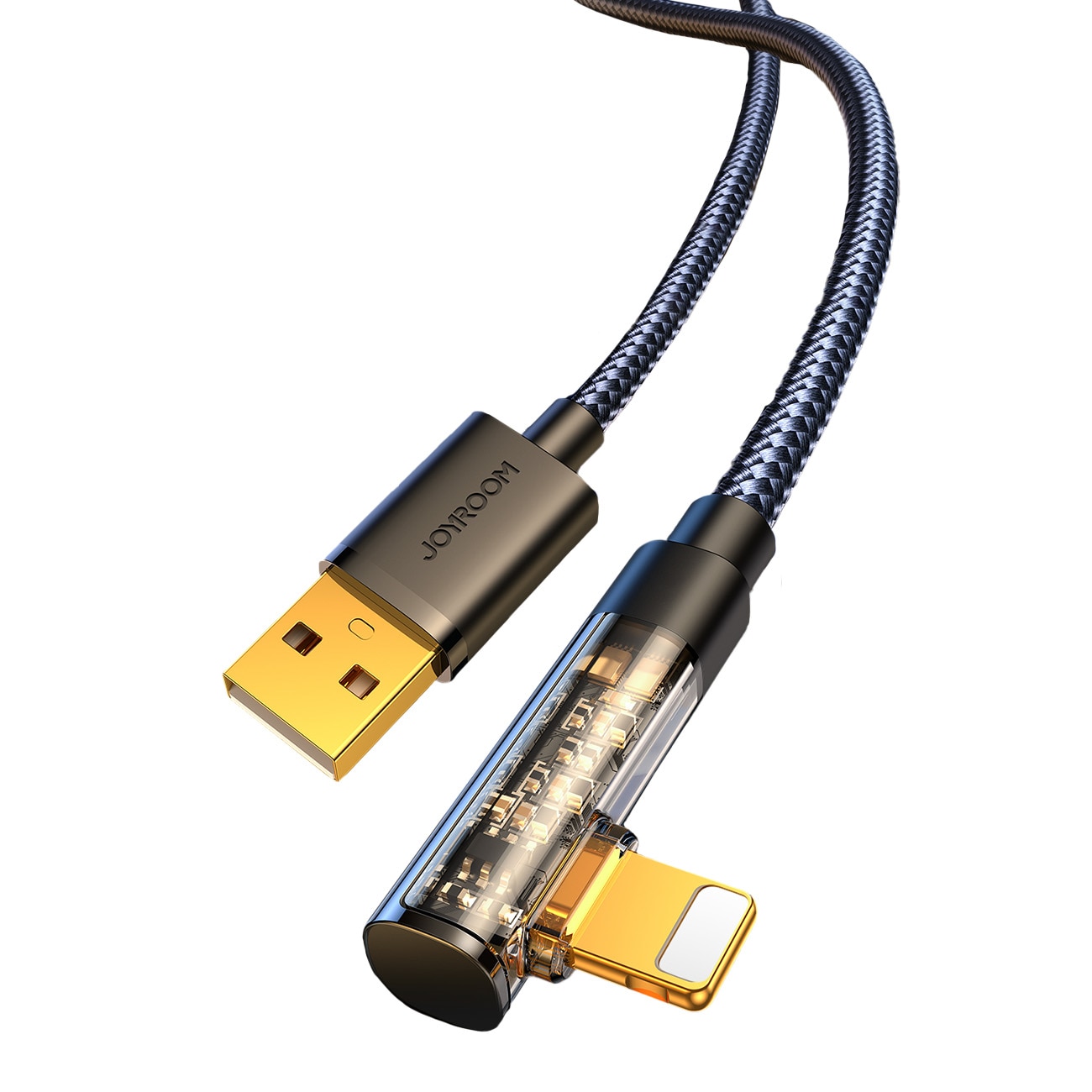 Joyroom Spillkabel S-UL012A6 Lightning (vinklet) / USB-A (rett) 2,4A 1,2 m - svart