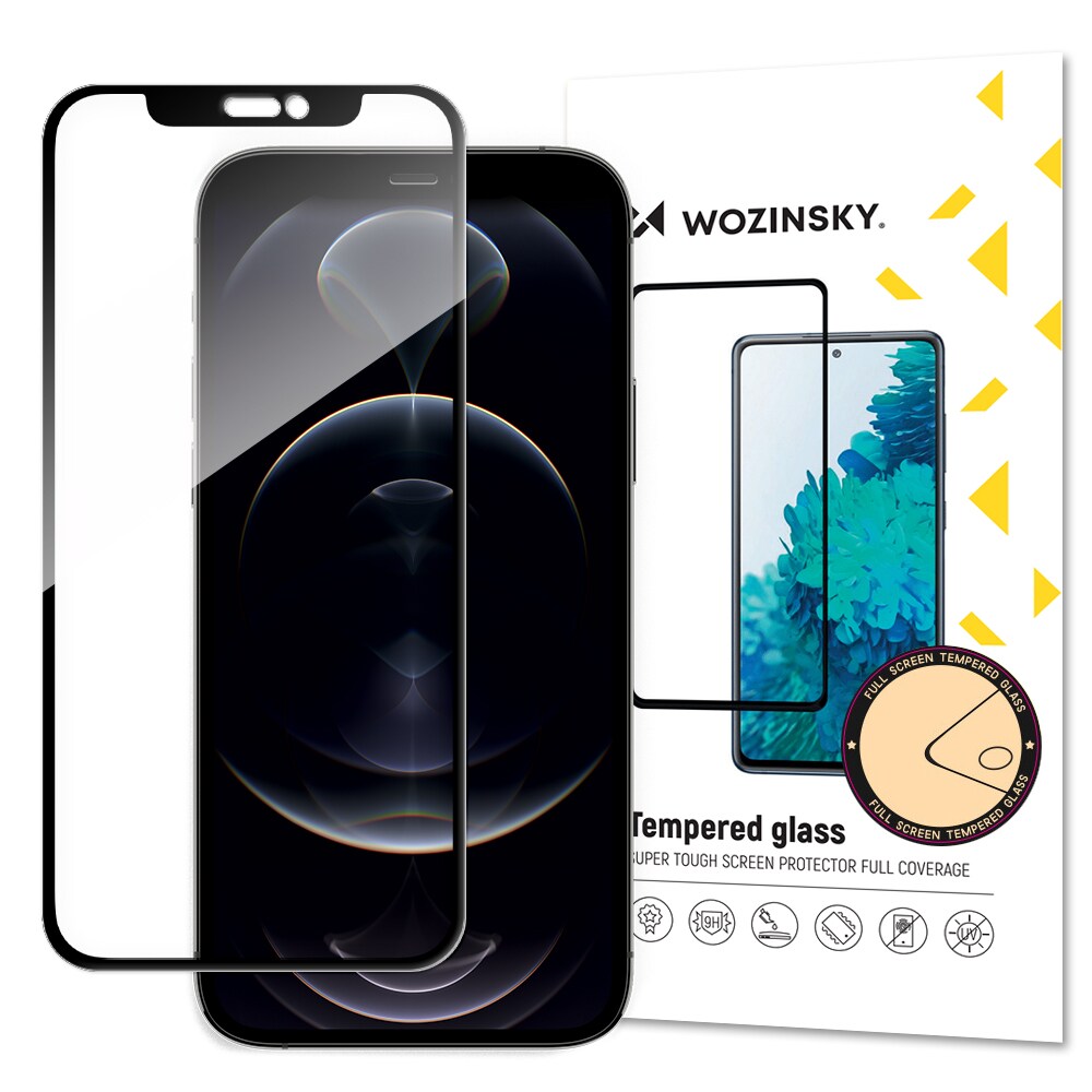 Wozinsky Full Lim herdet glass med Case Friendly ramme til iPhone 14 Max / 13 Pro Max svart