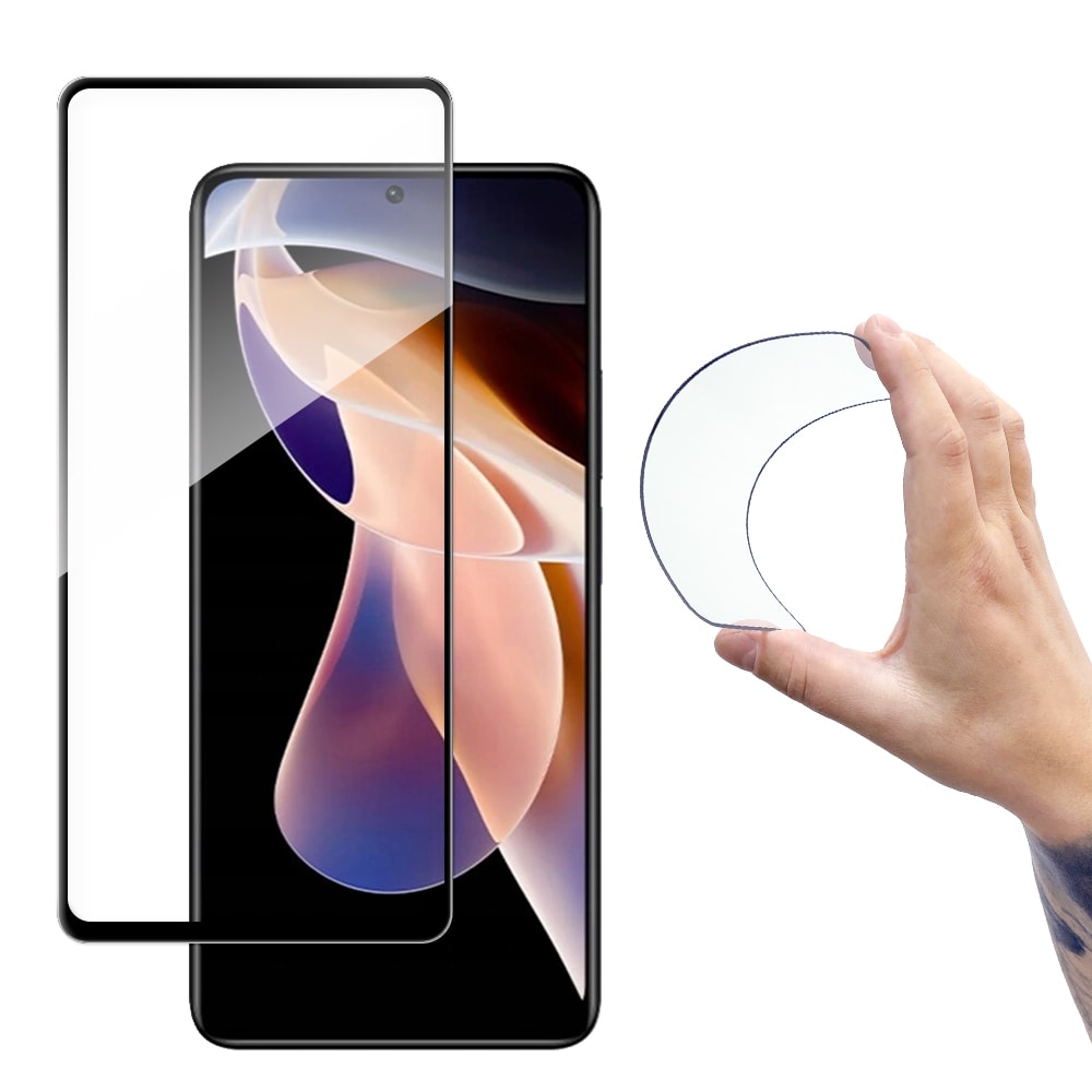 Wozinsky Fullt Deksel Flexi Nano Glass Film Herdet Glass med Ramme til Xiaomi Redmi Note 11 Pro +