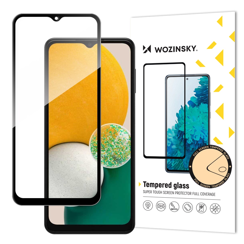 Wozinsky Full Lim Herdet Glass Skjermbeskytter Case Friendly for Samsung Galaxy A13/A23/M13 Black