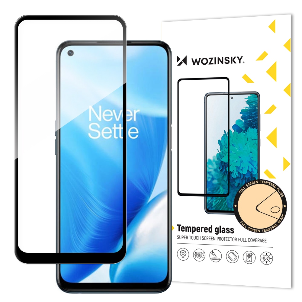 Wozinsky fullskjerm herdet glass med ramme Case Friendly til OnePlus Nord N200 5G svart
