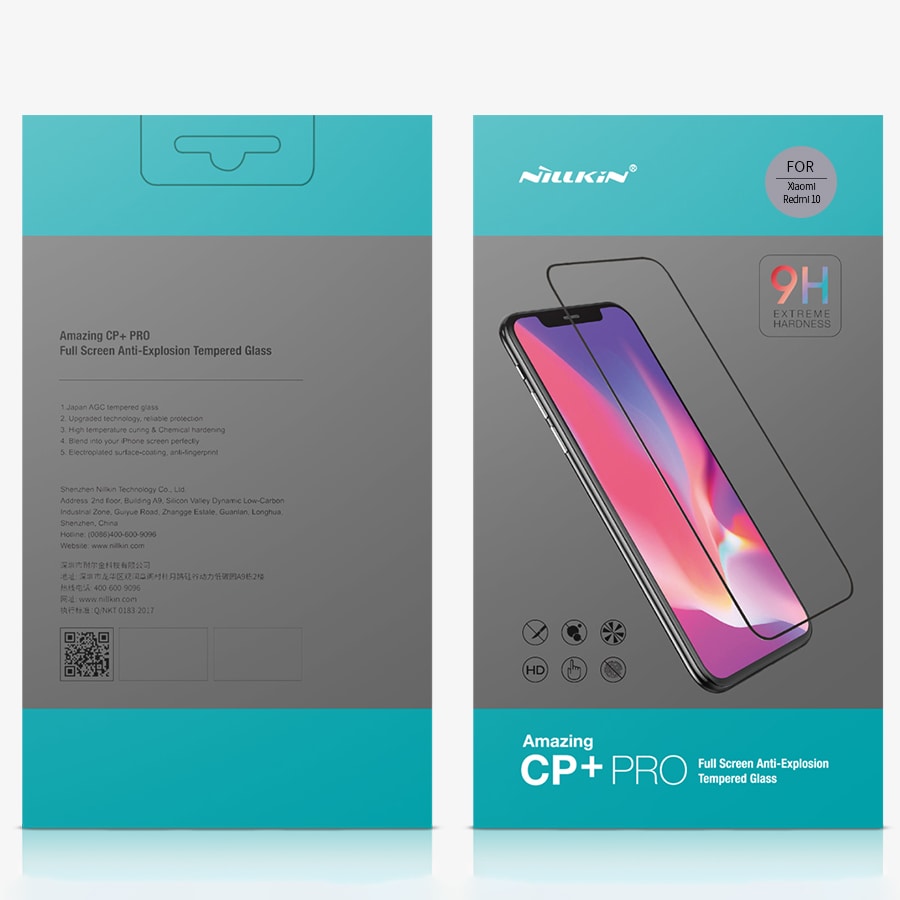 Nillkin CP+PRO ultratynt herdet glass for hele skjermen med en 0,2 mm ramme 9H Xiaomi Redmi 10 svart