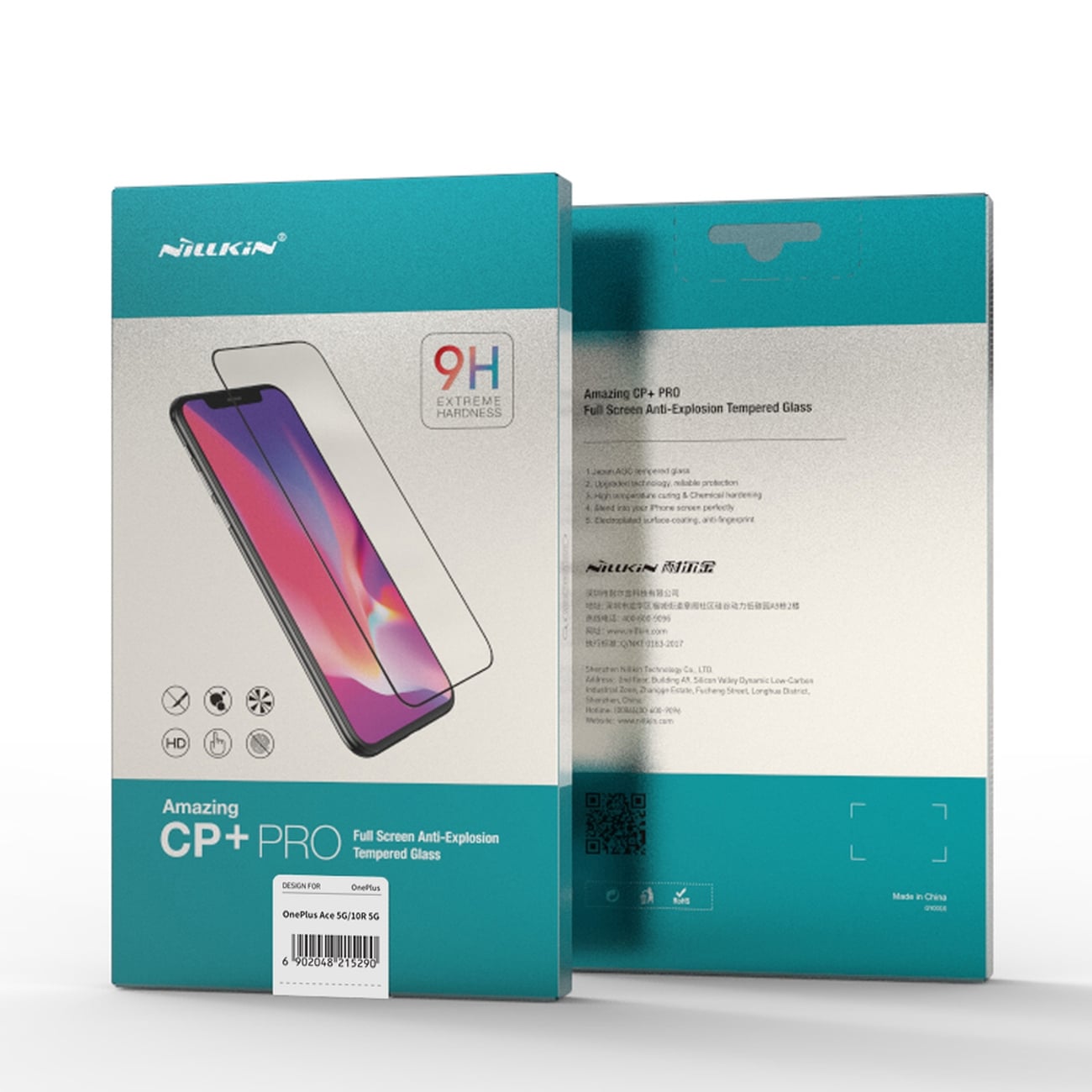 Nillkin CP+PRO ultratynt herdet glass for hele skjermen med en 0,2 mm ramme 9H OnePlus Ace black