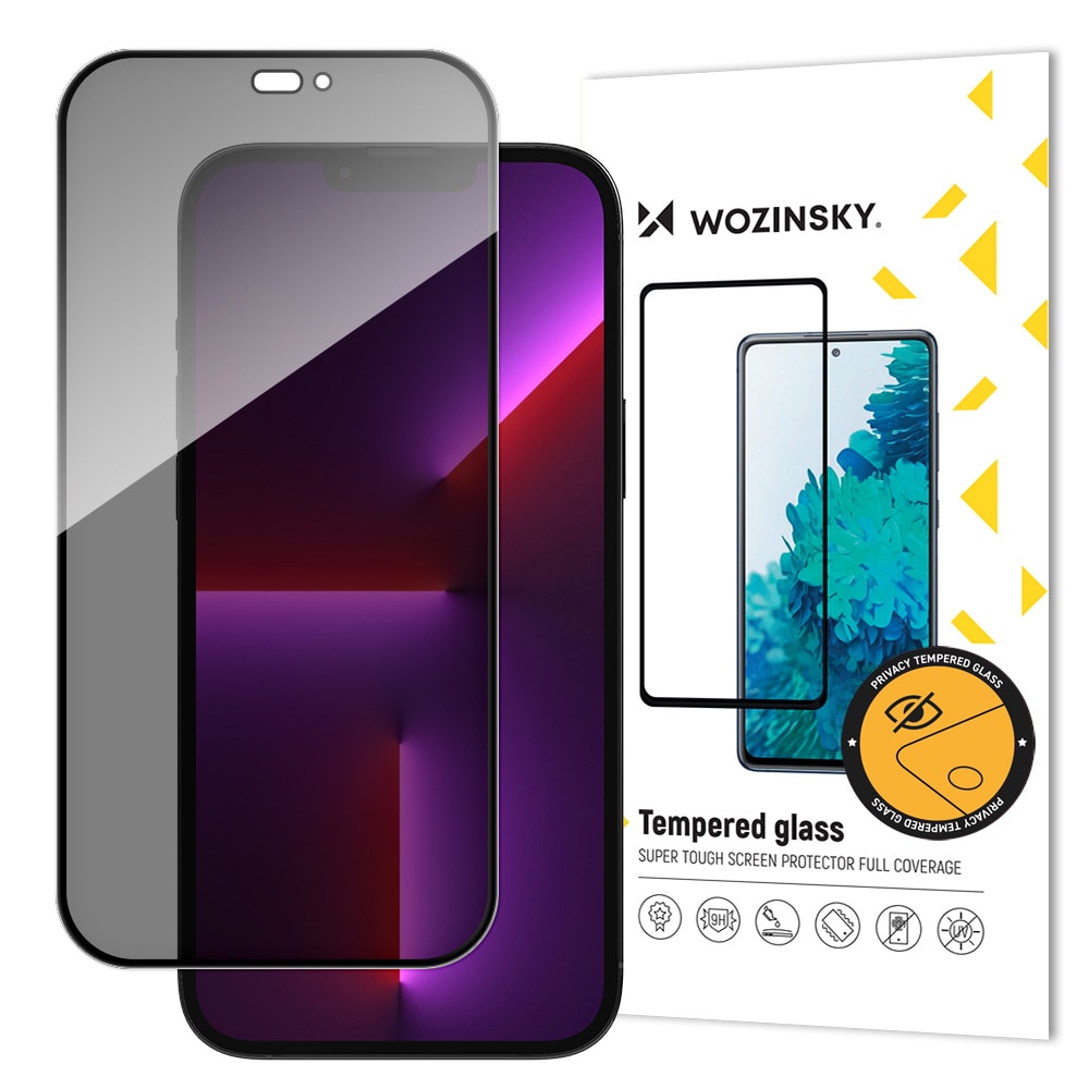 Wozinsky Personvernglass herdet glass for iPhone 14 Pro med antispioneringsfilter